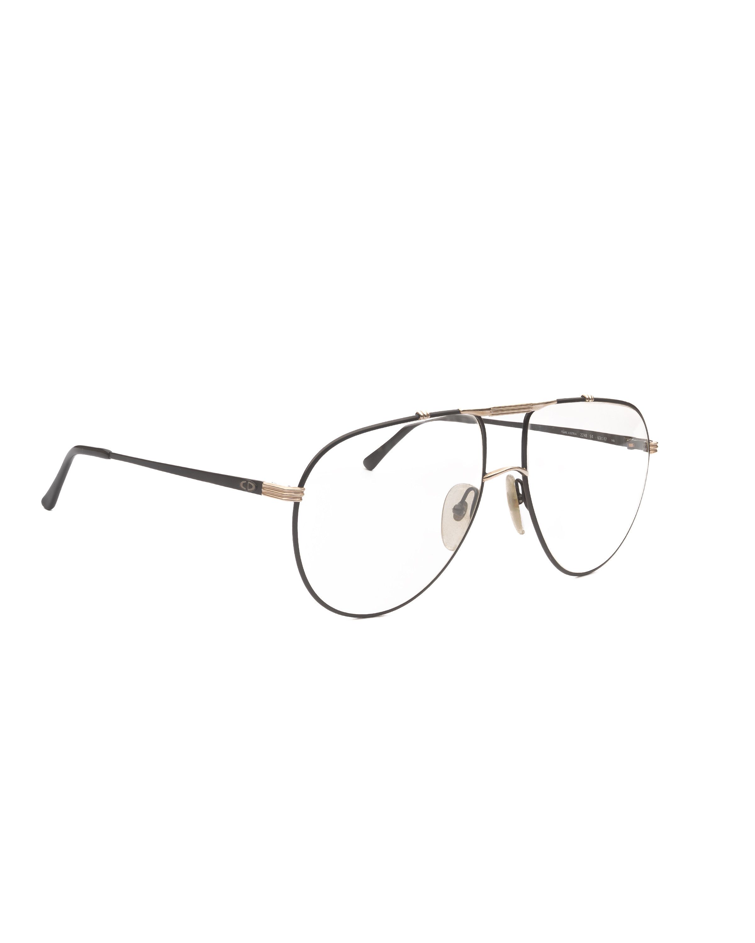 Christian Dior Monsieur Christian Dior Monsieur 80's Black & Gold Pilot Glasses Size ONE SIZE - 1 Thumbnail