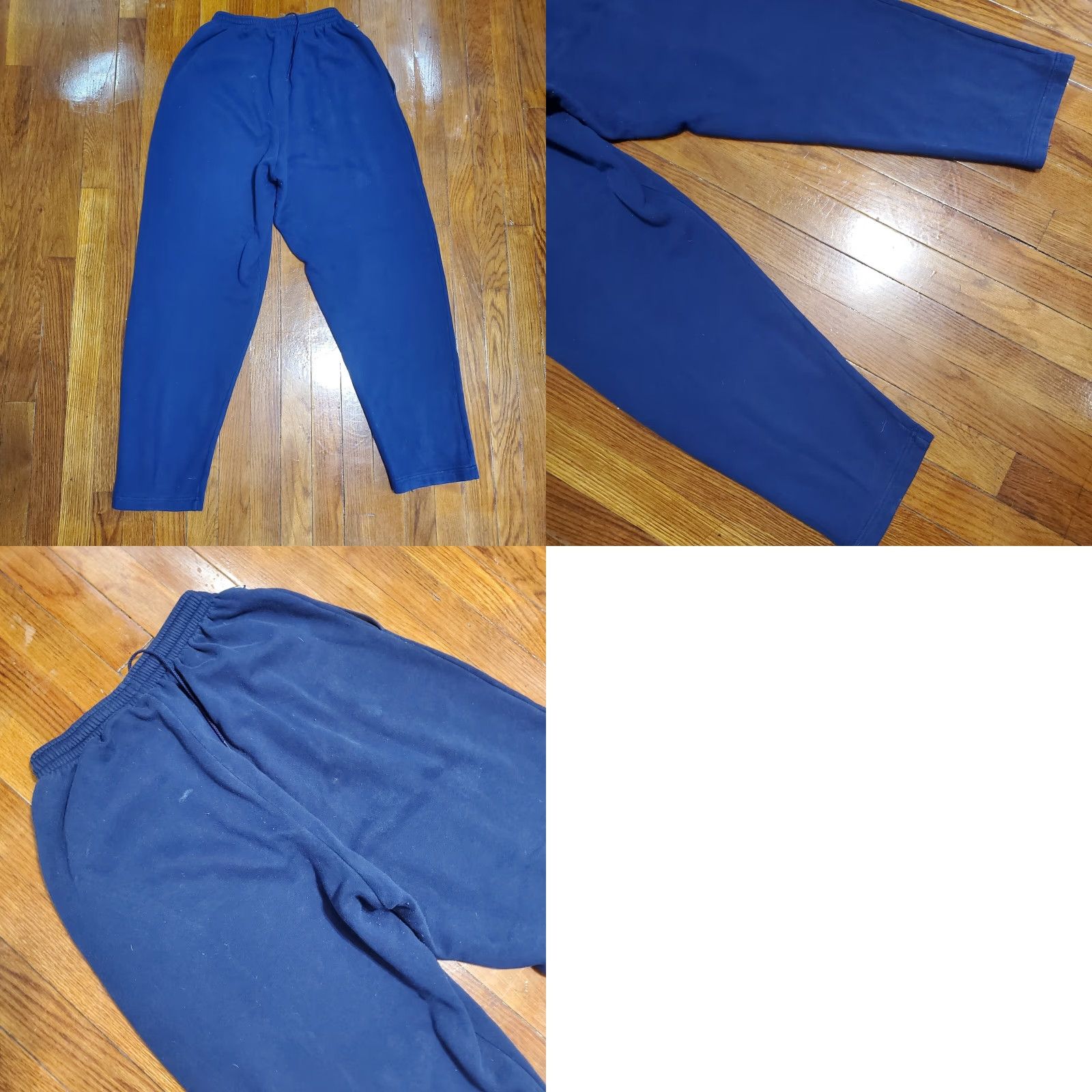 Nike VINTAGE Nike Sweatpants Mens M Navy Blue Embroidered Tapered Elastic Swoosh 90s Comfort Pockets Workout Pants Casual Size US 31 - 9 Thumbnail