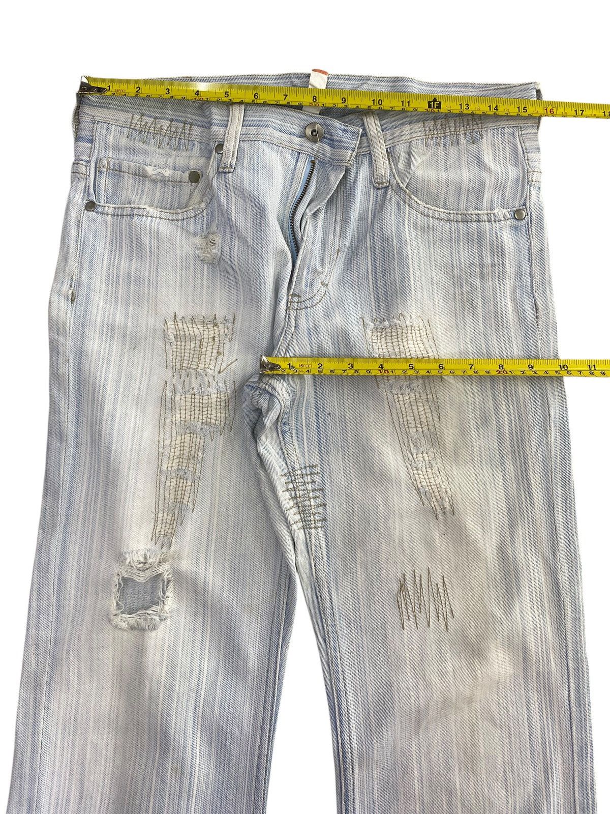 Japanese Brand Japanese Brand Striped Light Wash Style Loose Jeans Size US 31 - 5 Thumbnail