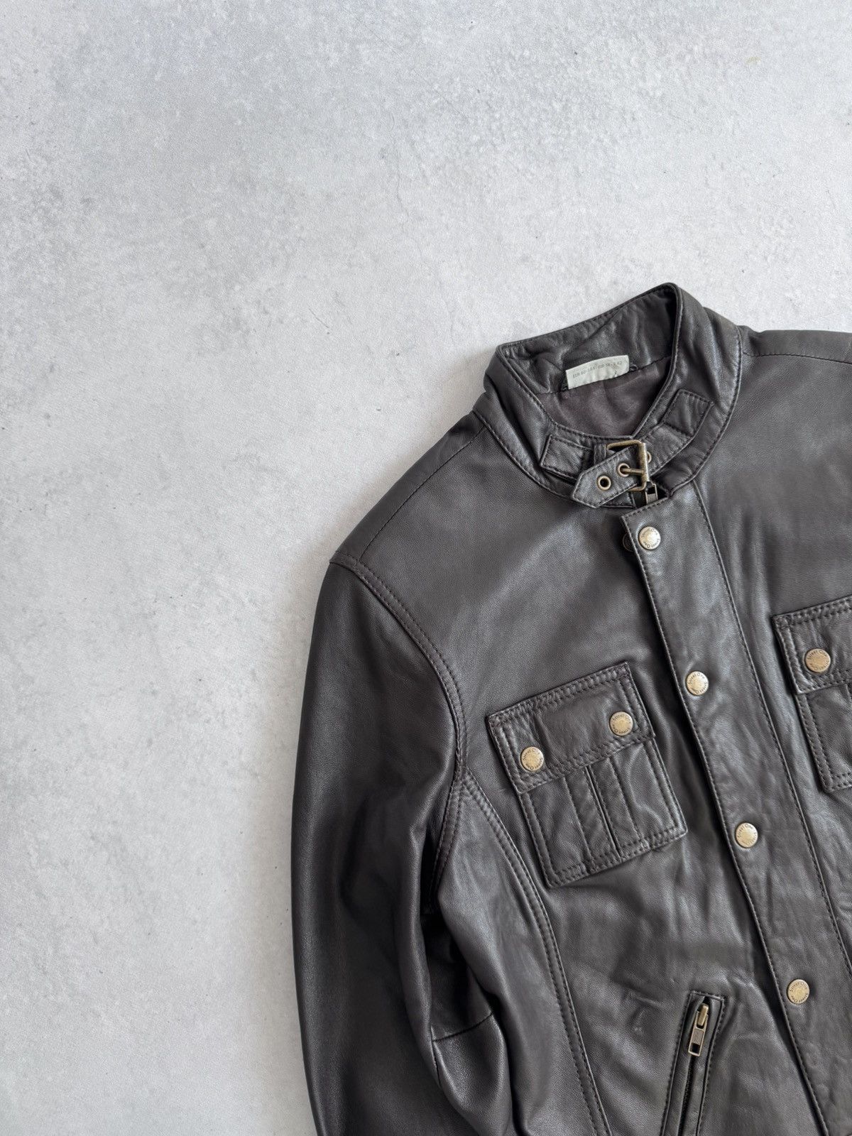 If Six Was Nine Vintage Rick Owen’s Style Women’s Leather Diesel Vibe Jacket Size M / US 6-8 / IT 42-44 - 3 Thumbnail