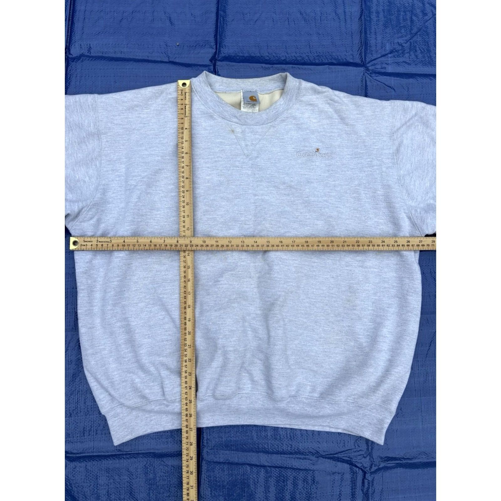Carhartt VINTAGE Carhartt Sweatshirt 2XL Gray Thermal Lined Heavyweight Crewneck K130 ASH Mens Sweatshirt Size US XXL / EU 58 / 5 - 2 Thumbnail