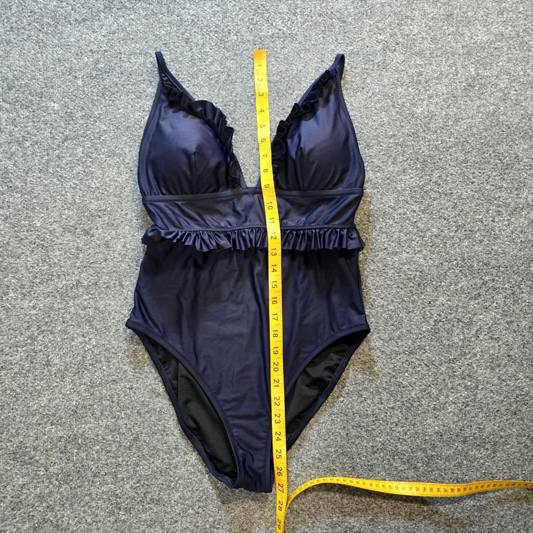 J.Crew J.CREW Swimsuit One Piece Womens12 Blue Ruffle Plunge Adjustable Pool Resort Regular Size 12 Men/Women Beach Preppy I think you want Womens, not Men. Size ONE SIZE - 6 Thumbnail