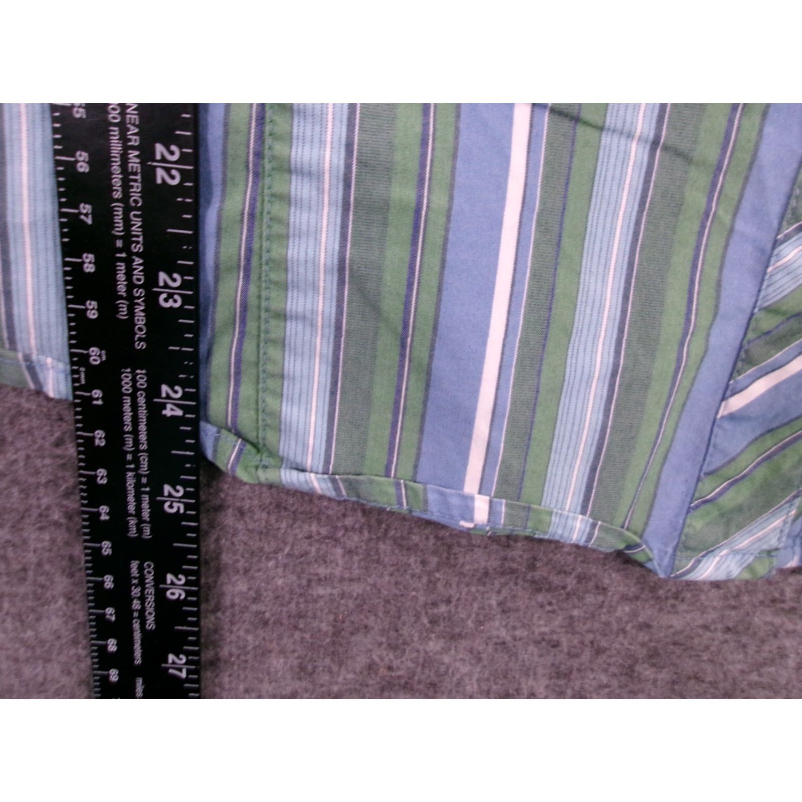 Old Navy OLD NAVY Button-Up Shirt Women XL Green Blue Striped Preppy Y2K Casual Workwear Size XL / US 12-14 / IT 48-50 - 5 Thumbnail