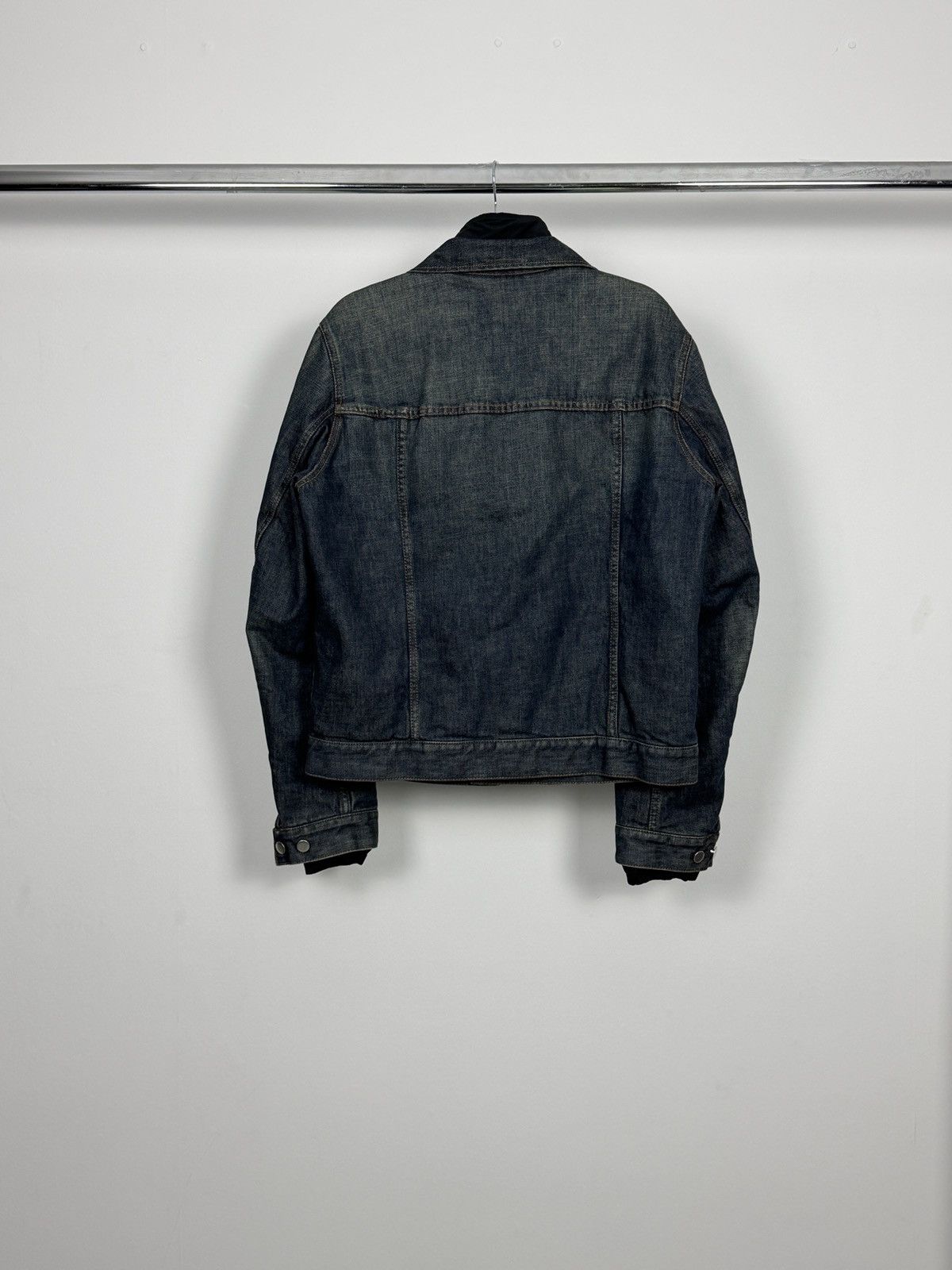 Prada Prada A/W2005 Distressed Indigo Nylon Lining Denim Jacket Size US L / EU 52-54 / 3 - 8 Thumbnail