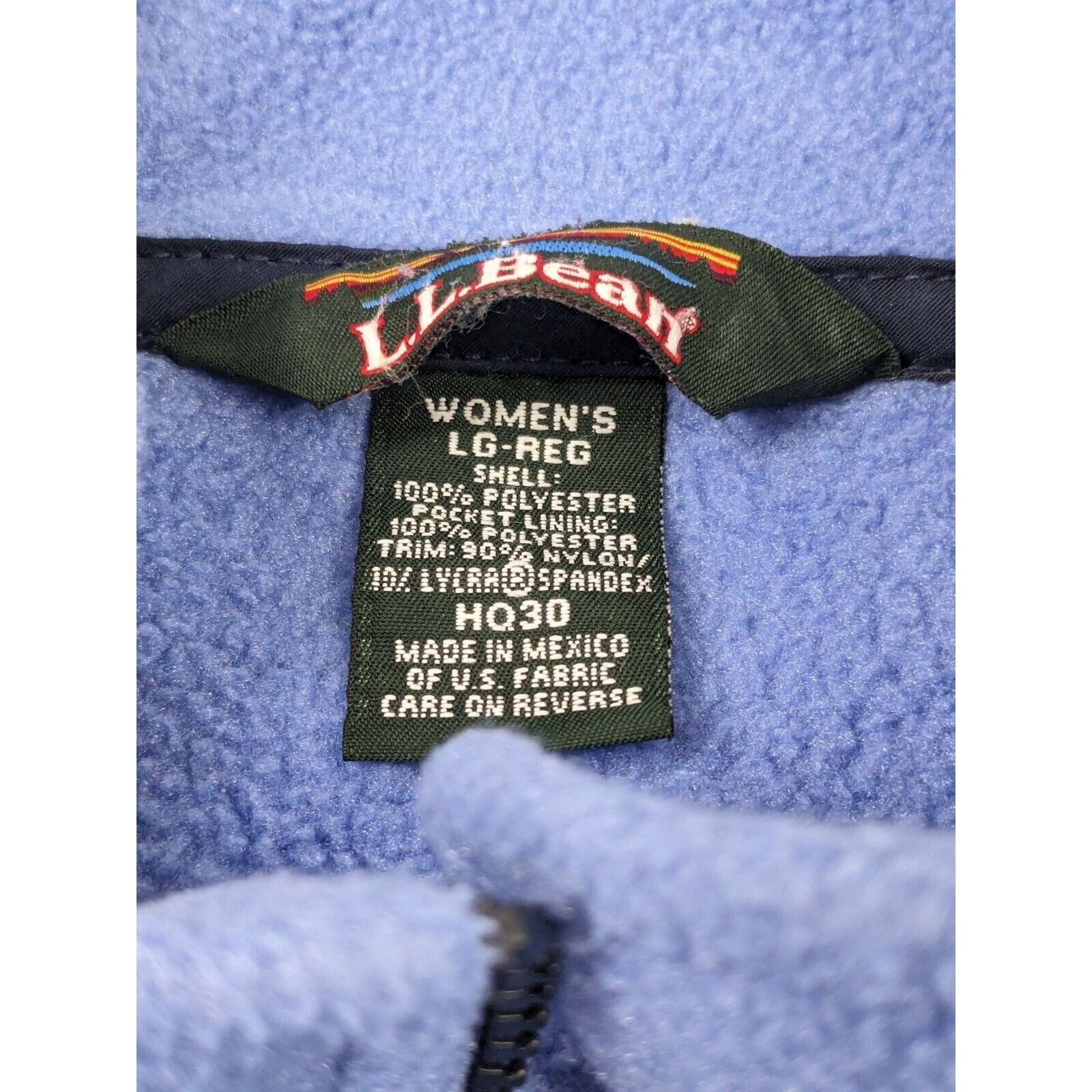 L.L. Bean Vtg LL Bean Jacket Light Blue Lavender Fleece Zip Polartec Size L / US 10 / IT 46 - 6 Thumbnail