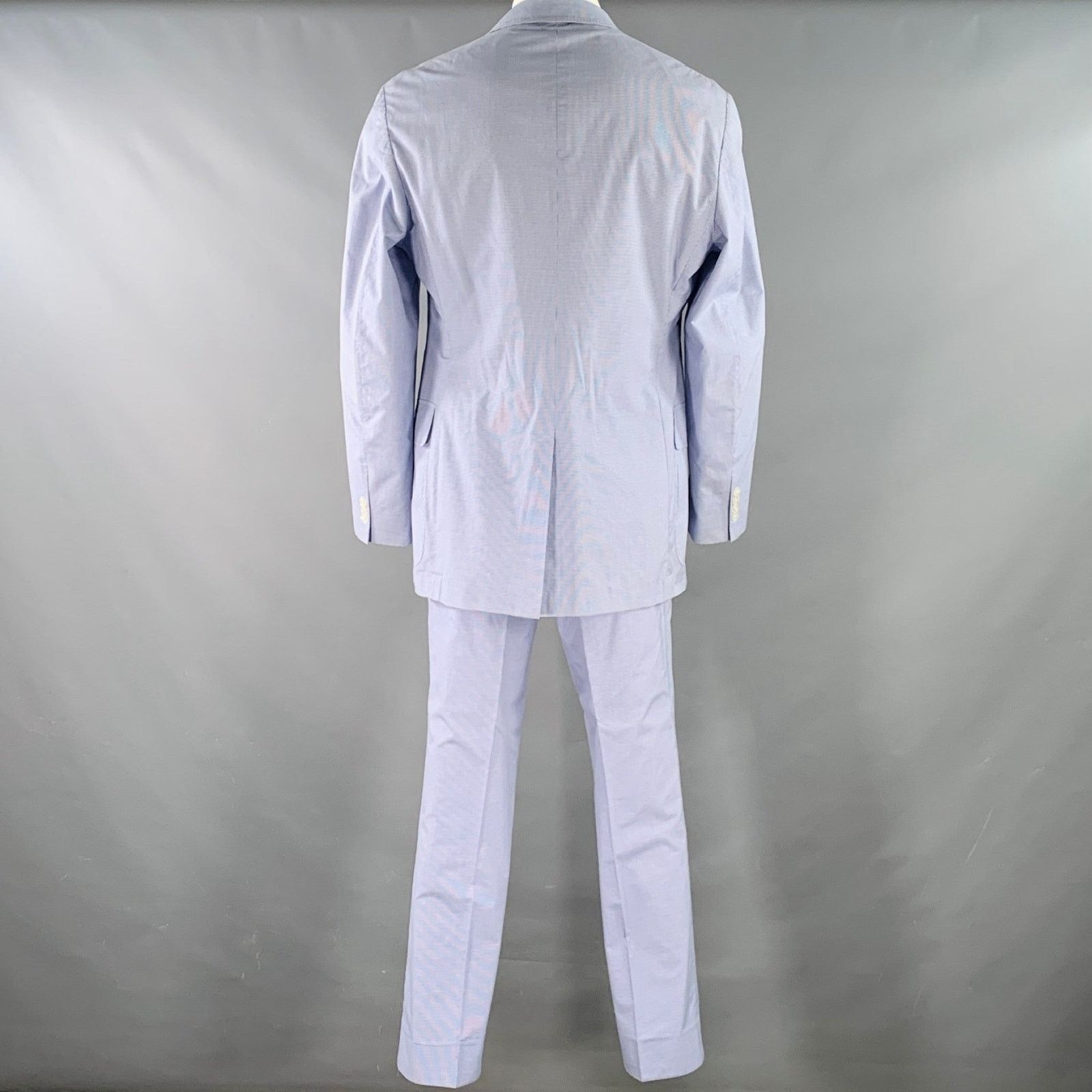 Polo Ralph Lauren POLO by RALPH LAUREN Size XL Blue White Gingham Cotton Suit Size 44R - 4 Thumbnail