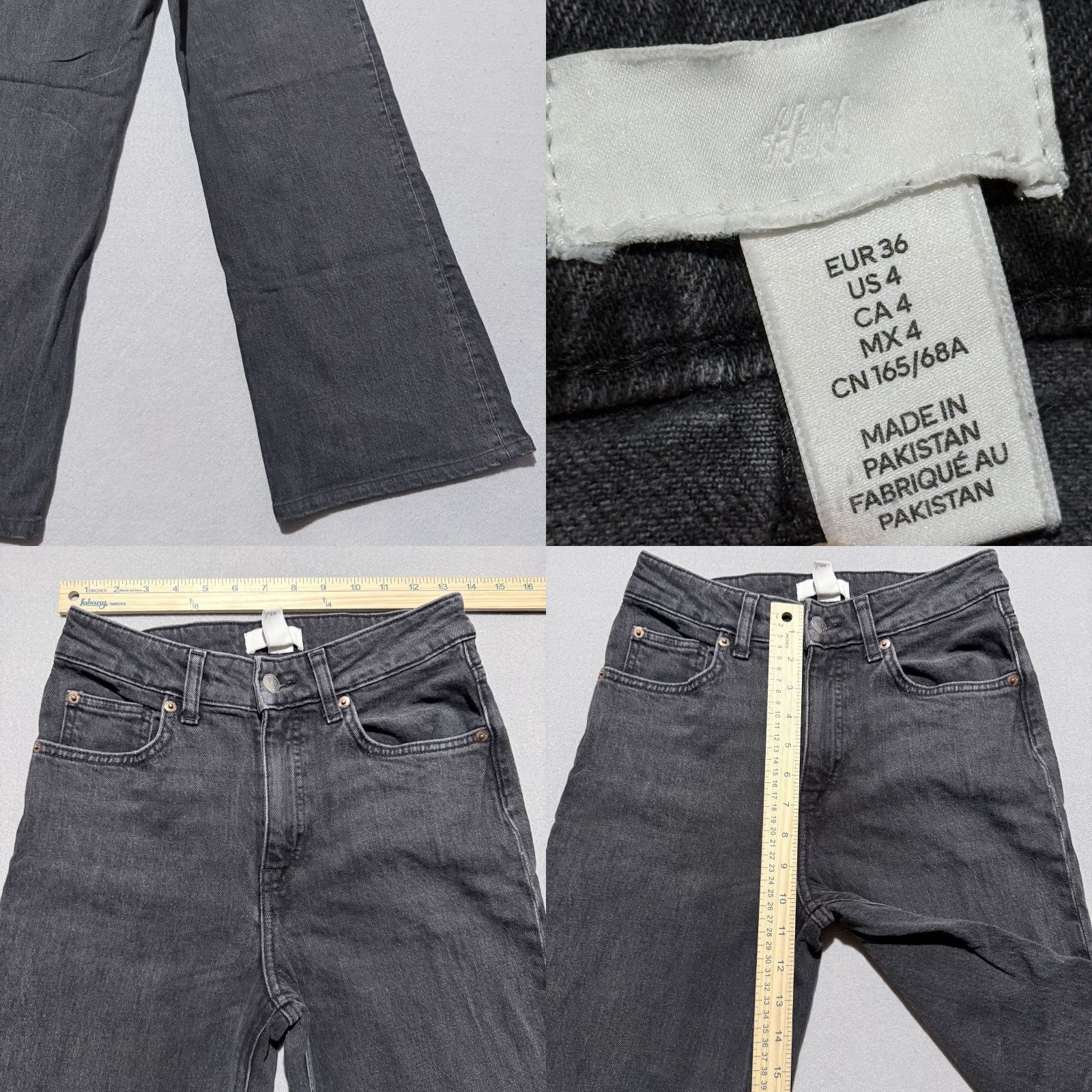 H&M H&M Jeans Women Black Denim High Rise Flared Classic Zip Fly 4 Size 27" / US 4 / IT 40 - 8 Thumbnail