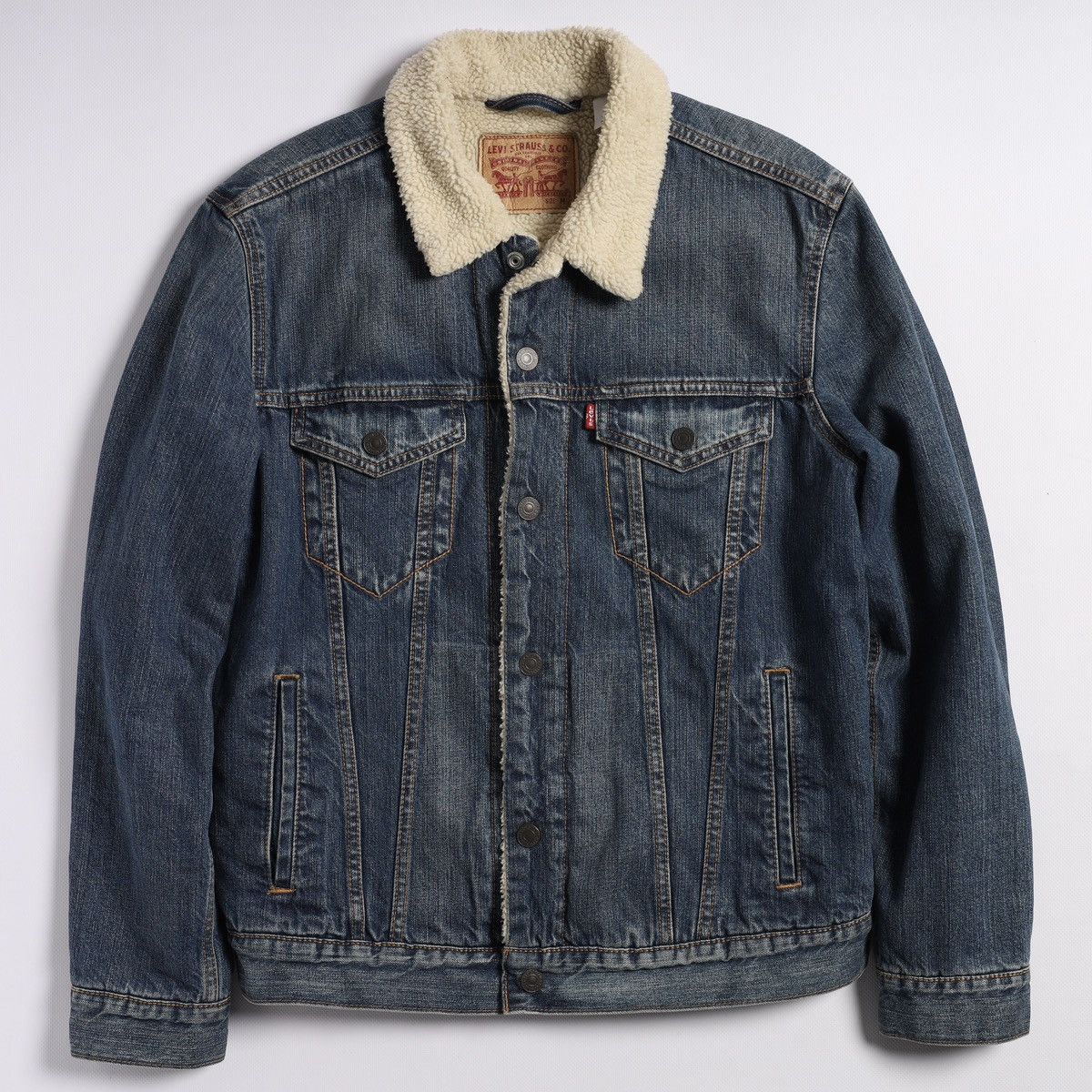 Levi's Levi’s Sherpa Denim Jacket Jeans Washed Blue Size US M / EU 48-50 / 2 - 3 Thumbnail