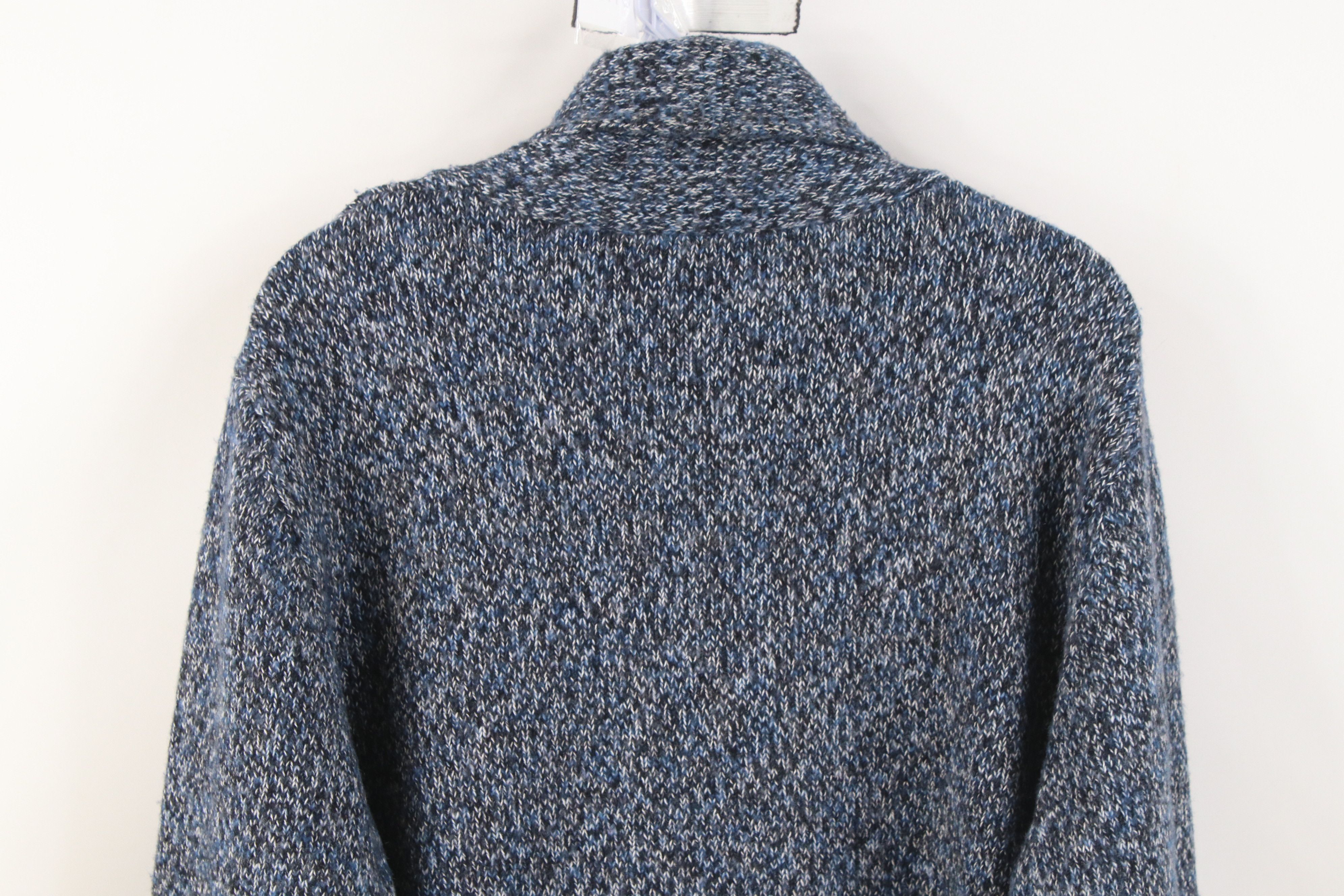 Express Express Fleck Wool Blend Knit Shawl Cardigan Sweater Blue Size US L / EU 52-54 / 3 - 10 Thumbnail