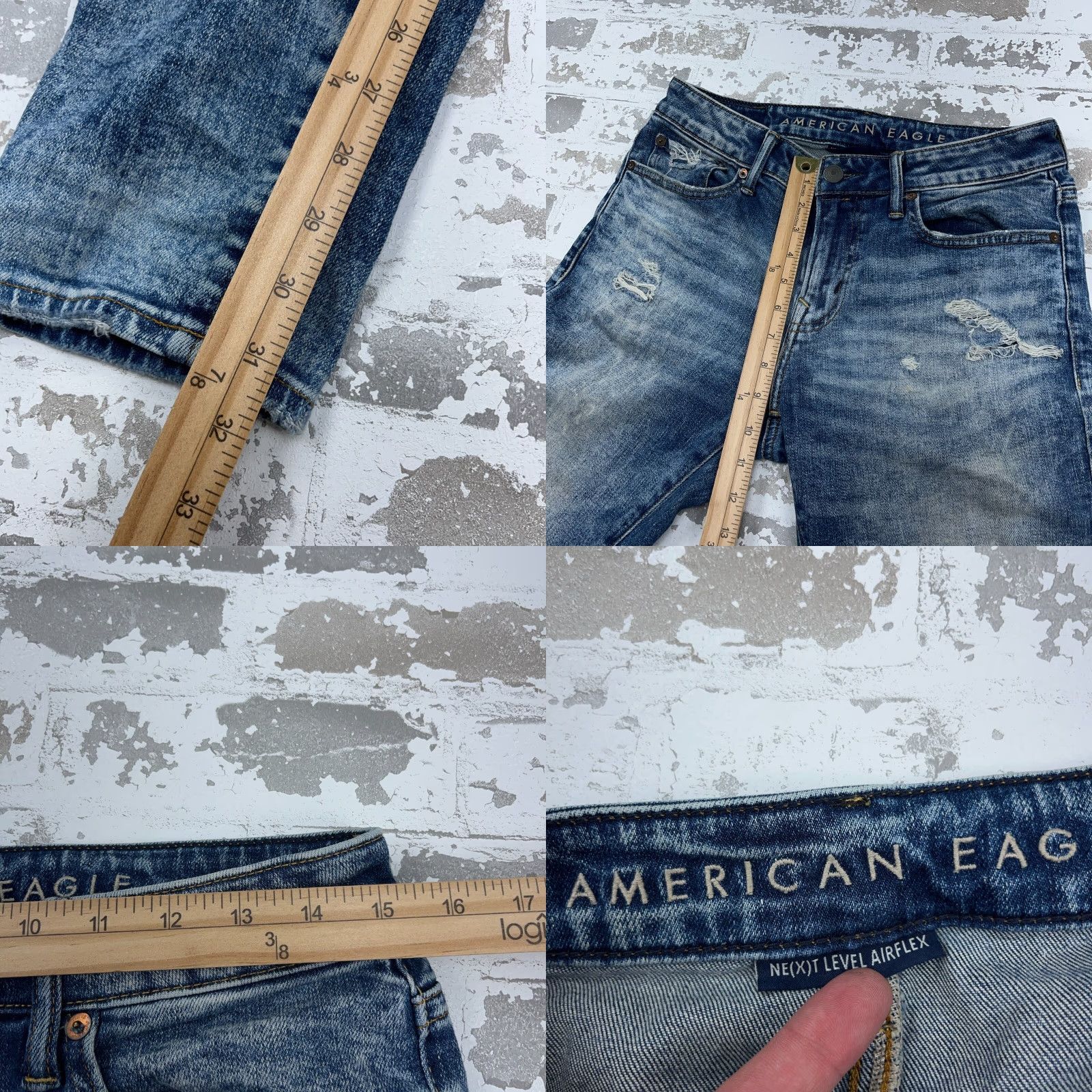 American Eagle Outfitters American Eagle Outfitters Jeans Men 30x32 Skinny Blue Medium Wash Distressed? No. 5-Pocket Denim Slim Fit Airflex Size US 30 / EU 46 - 9 Thumbnail