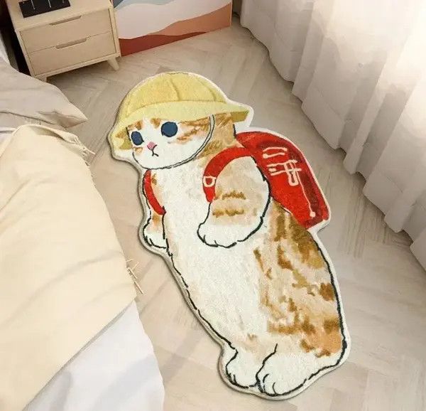 VIBE Cartoon Rug Cat Carpet Fluffy Bedroom Size ONE SIZE - 5 Thumbnail