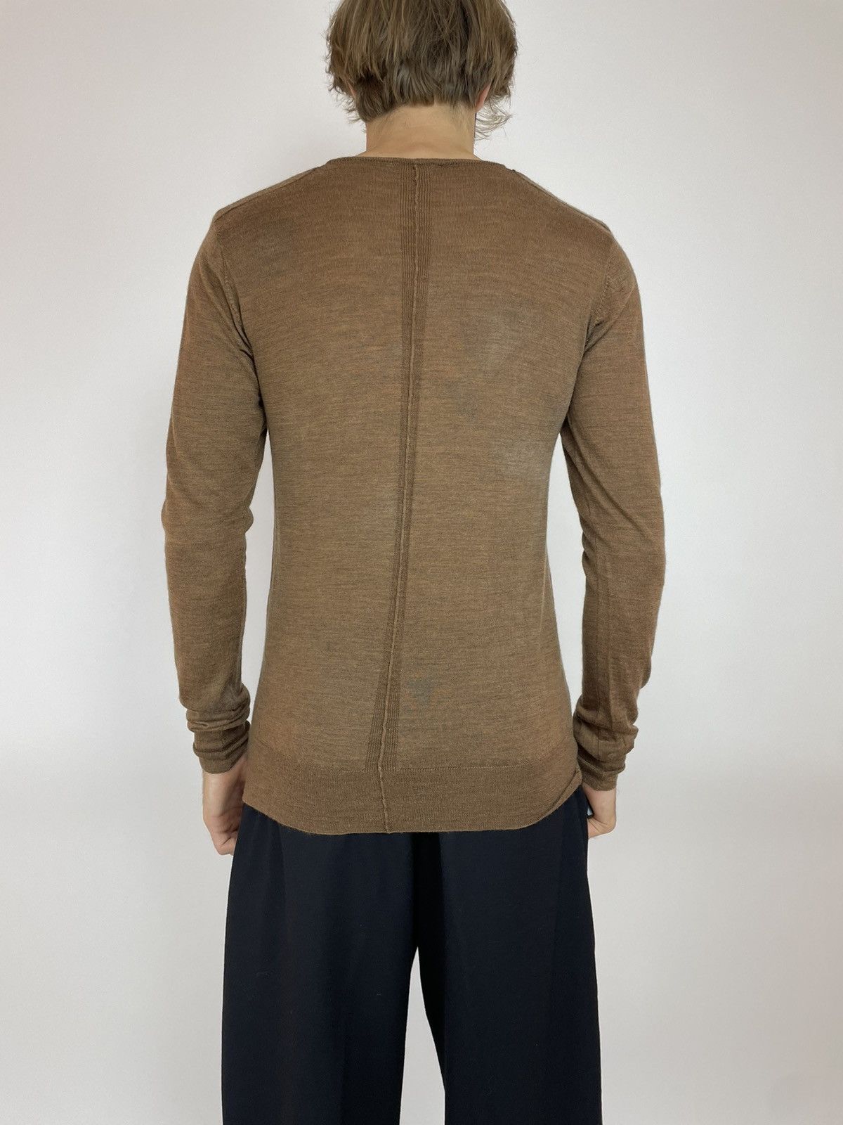 Allsaints ALLSAINTS sweater Merino Wool brown V-neck Mens size XL Size US XL / EU 56 / 4 - 5 Thumbnail