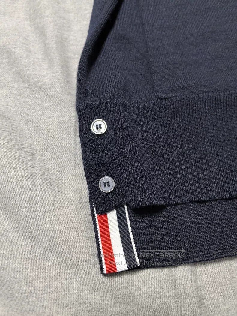 Thom Browne Thom Browne Navy Blue V-Neck Cardigan Size US XXL / EU 58 / 5 - 3 Thumbnail