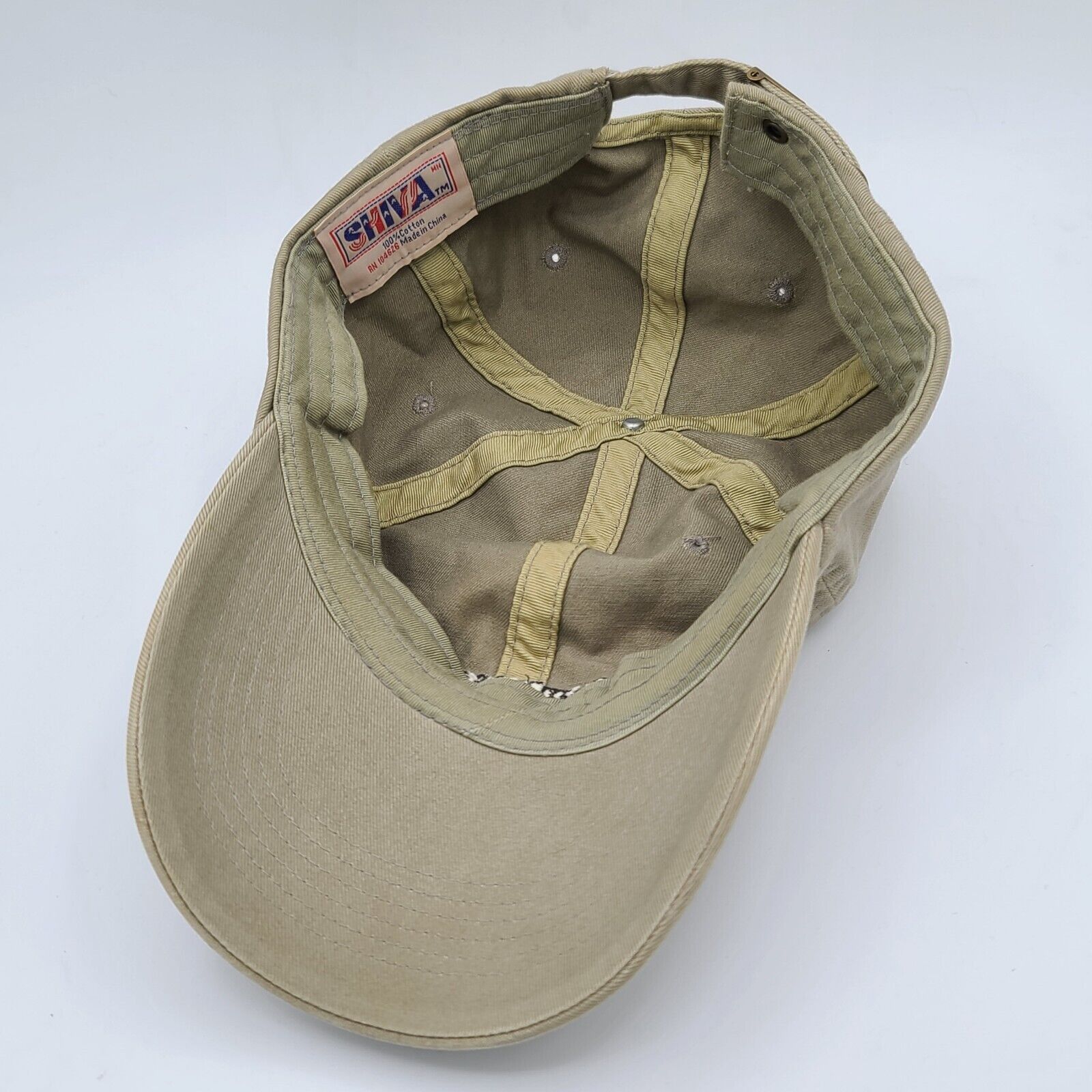 SIVA VINTAGE Compass Bank Hat Beige Cotton Strap Baseball Cap Size ONE SIZE - 6 Thumbnail