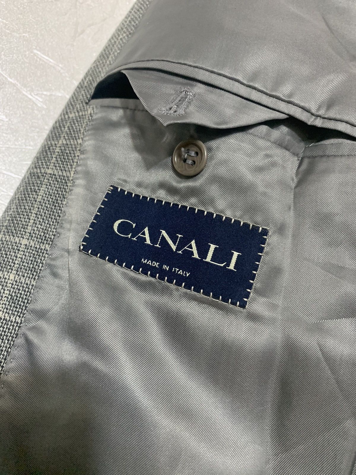 Canali Canali Luxury Grey Wool Plaid Blazer Made in Italy Size 52 Size 52R - 9 Thumbnail