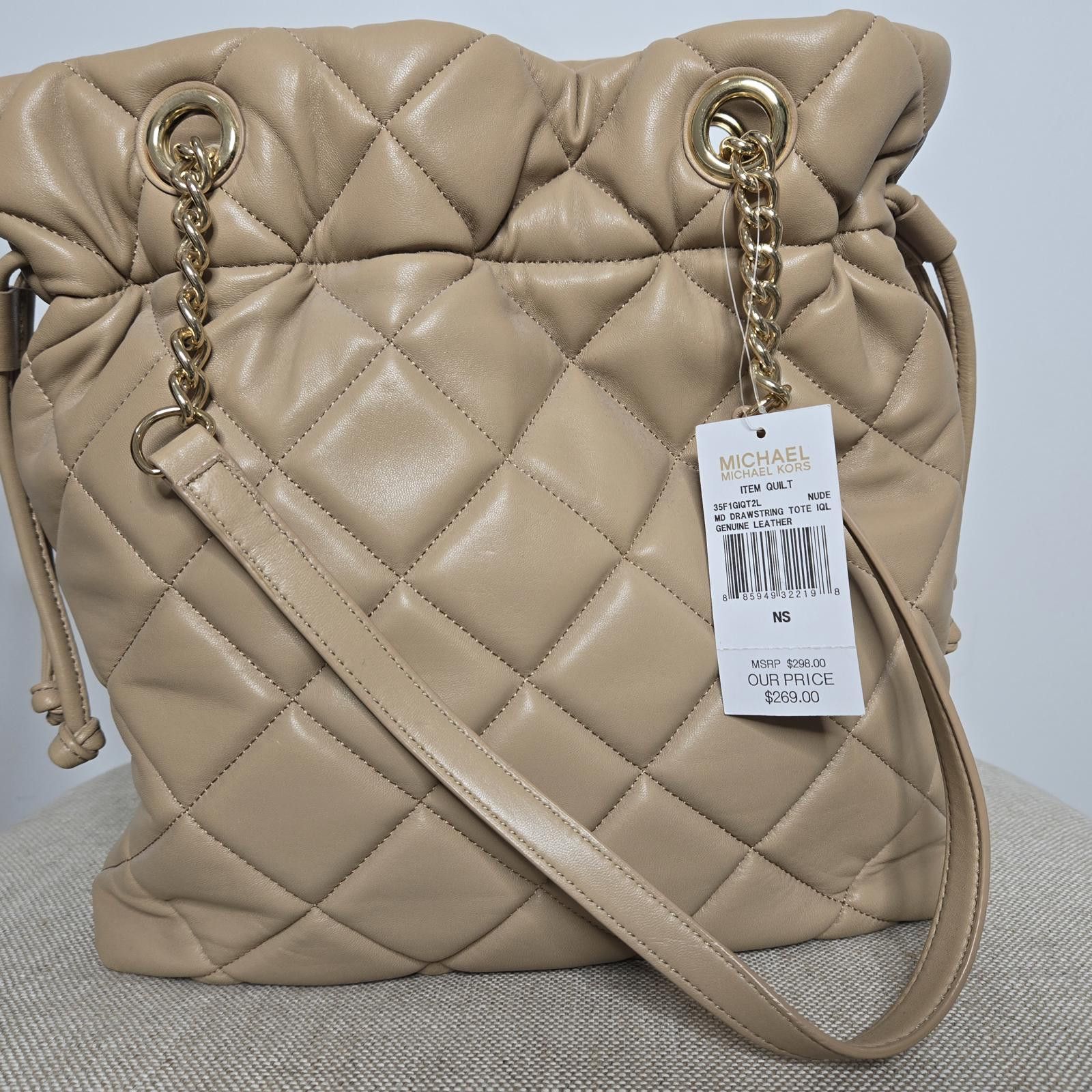 Michael Kors Michael Kors Bag Leather Quilted Drawstring Tote New W/ Tag Size ONE SIZE - 5 Thumbnail