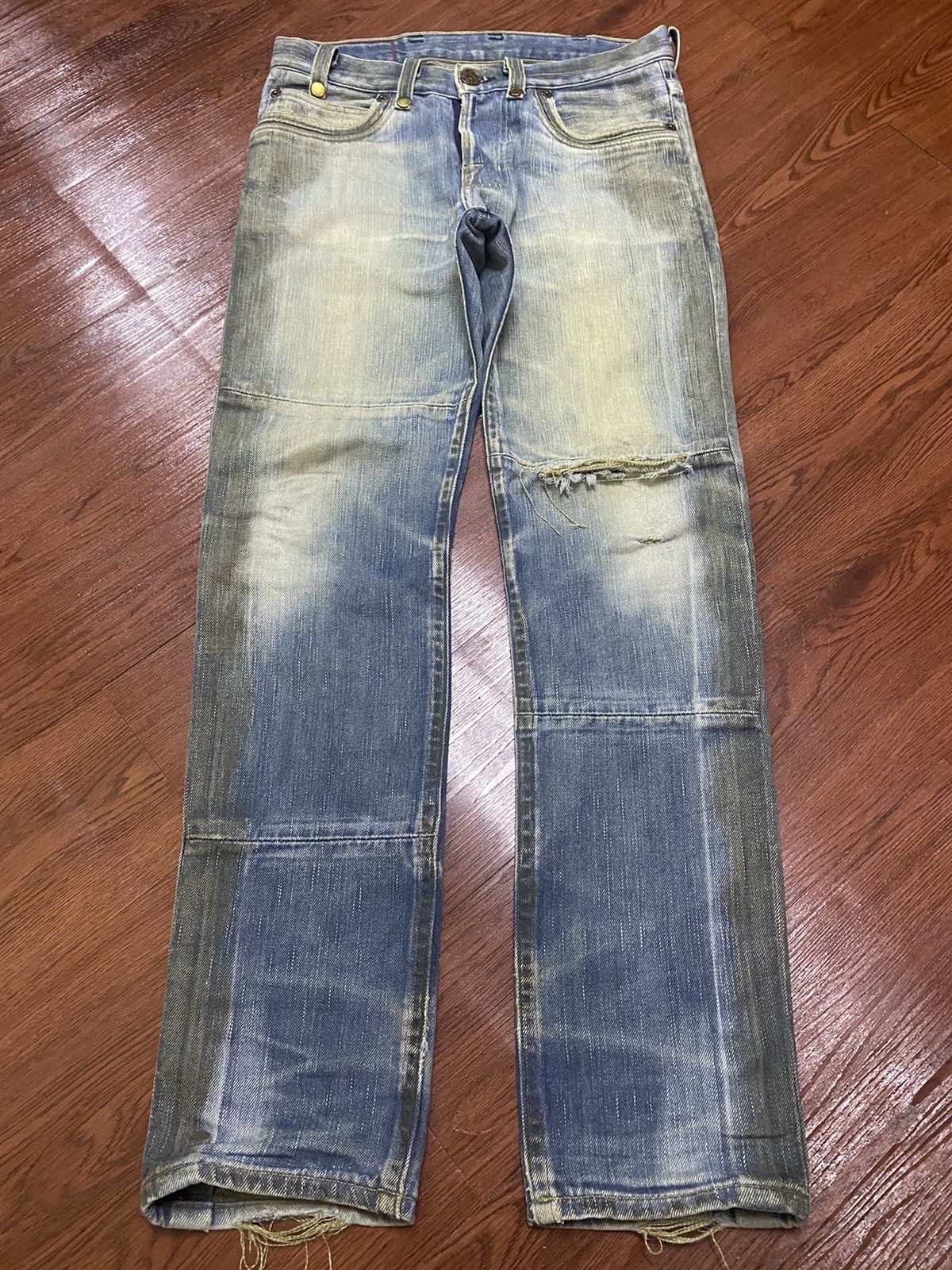 Levi's Made & Crafted Vintage Levis Mud Wash Star Button Distressed Slim Jeans Size US 32 / EU 48 - 1 Thumbnail