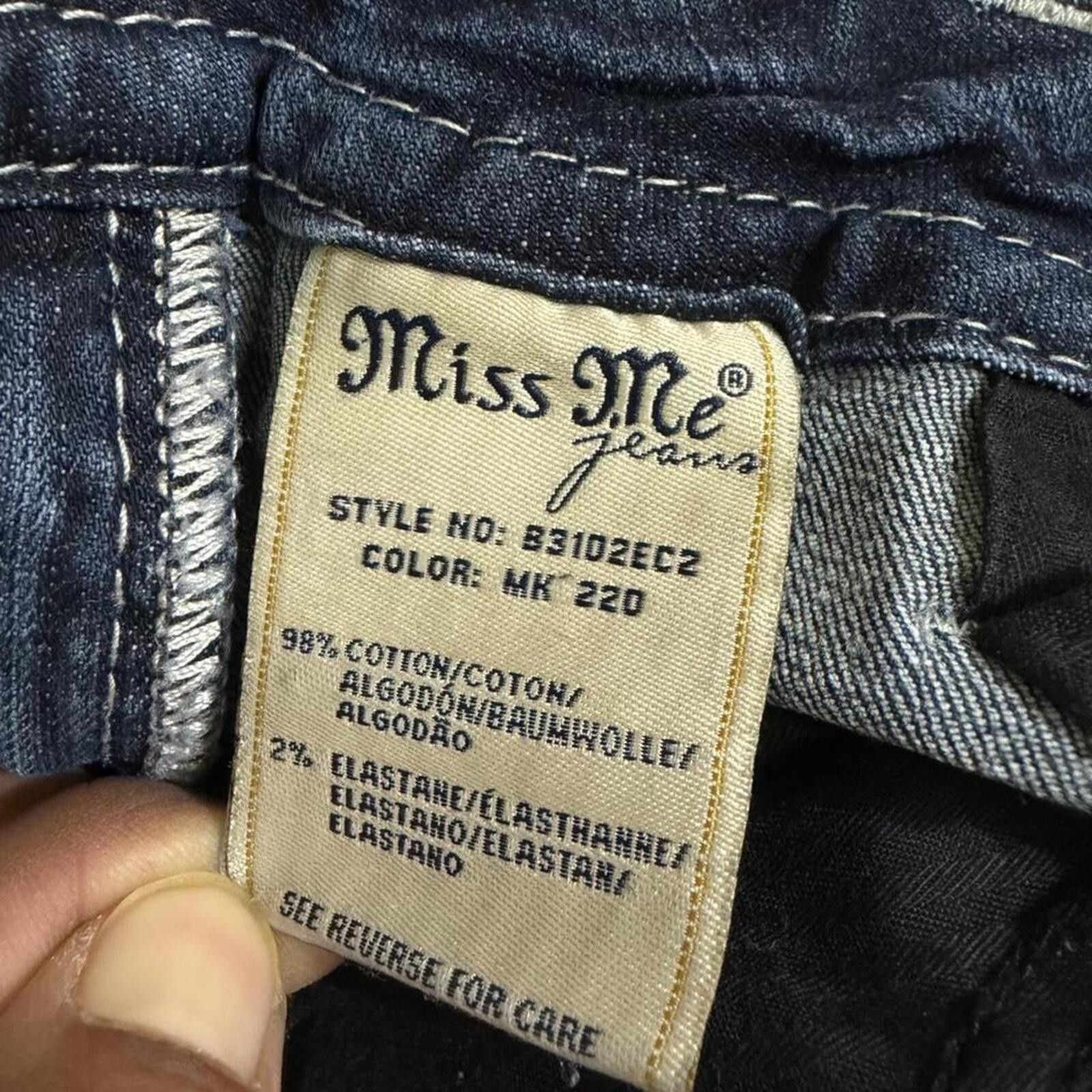 Other Miss Me denim jeans with floral embroidery and sequins Size 29" - 7 Thumbnail