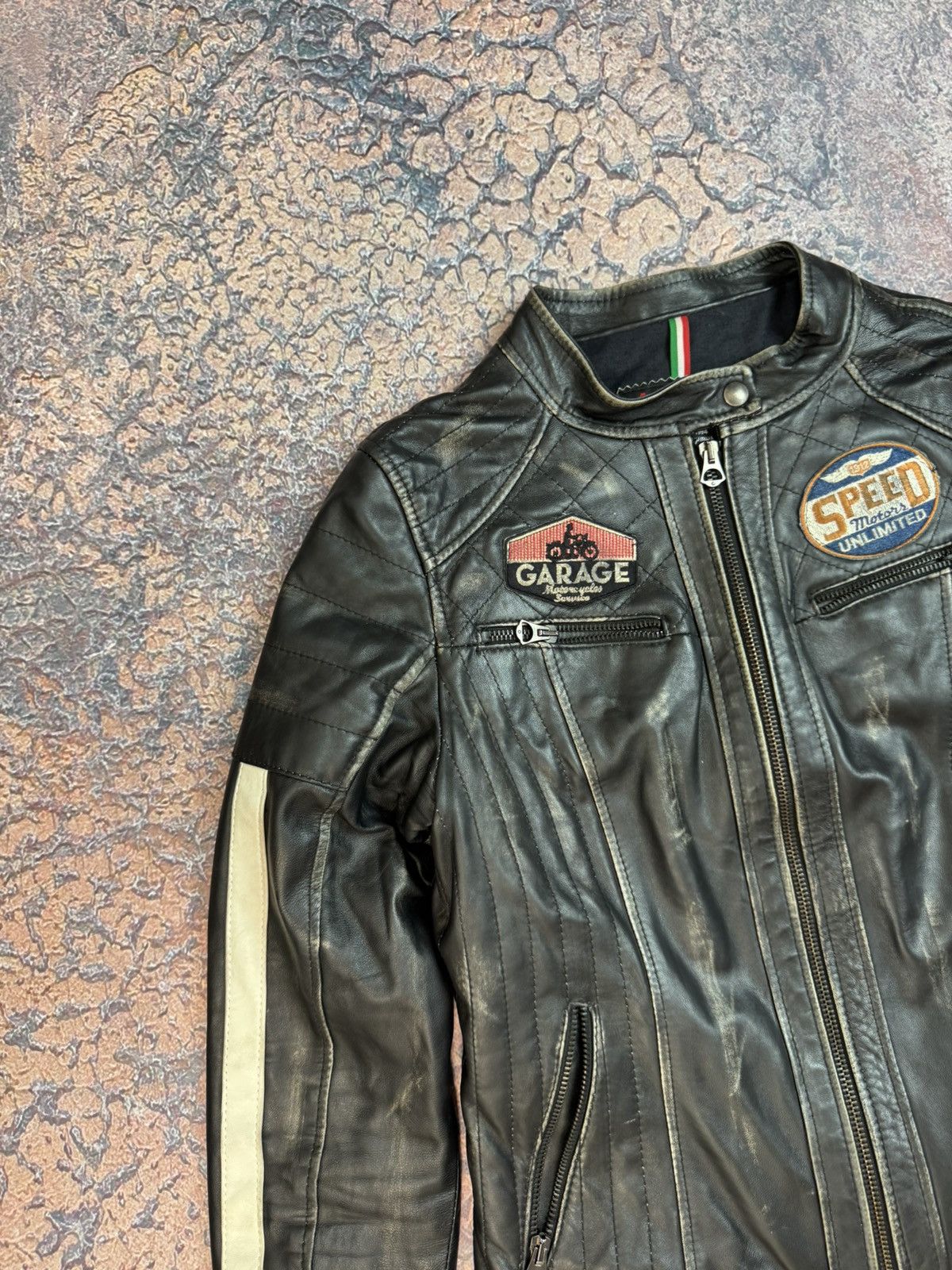 Harley Davidson Vintage Y2K Leather Jacket Bomber Opium Red Bul Style Size M / US 6-8 / IT 42-44 - 7 Thumbnail