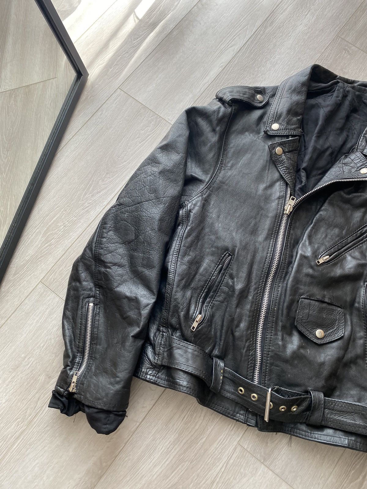 Vintage RARE 🔥 VINTAGE 90S FAST BLACK LEATHER MOTO BIKER JACKET Size US M / EU 48-50 / 2 - 3 Thumbnail