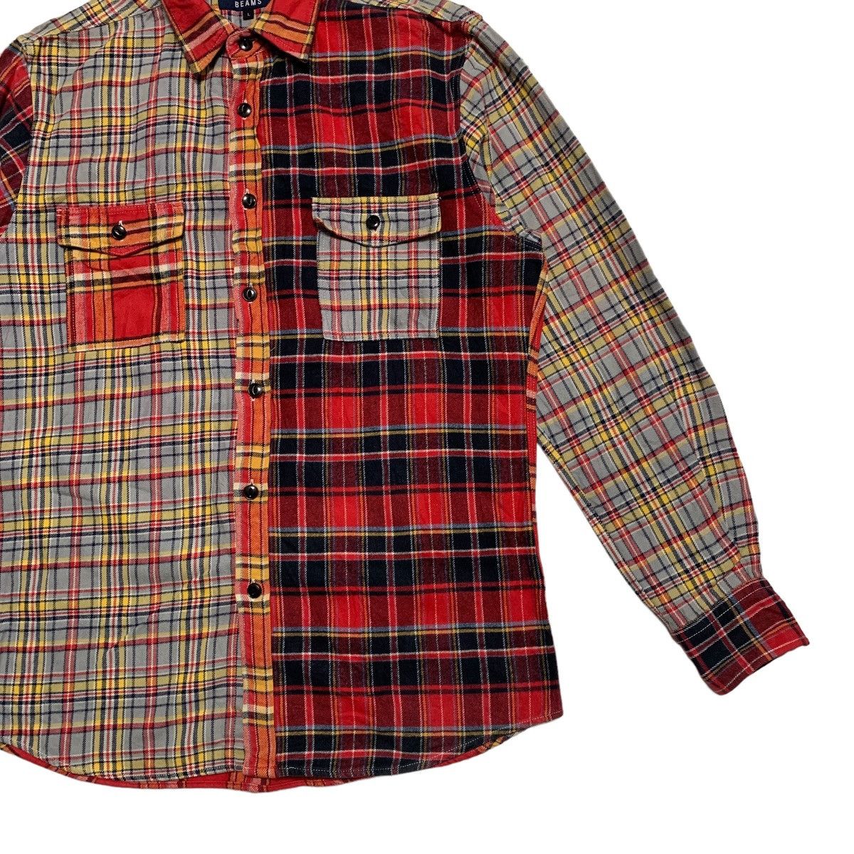 Beams Plus Beams Color Block Tartan Shirt Size US M / EU 48-50 / 2 - 3 Thumbnail