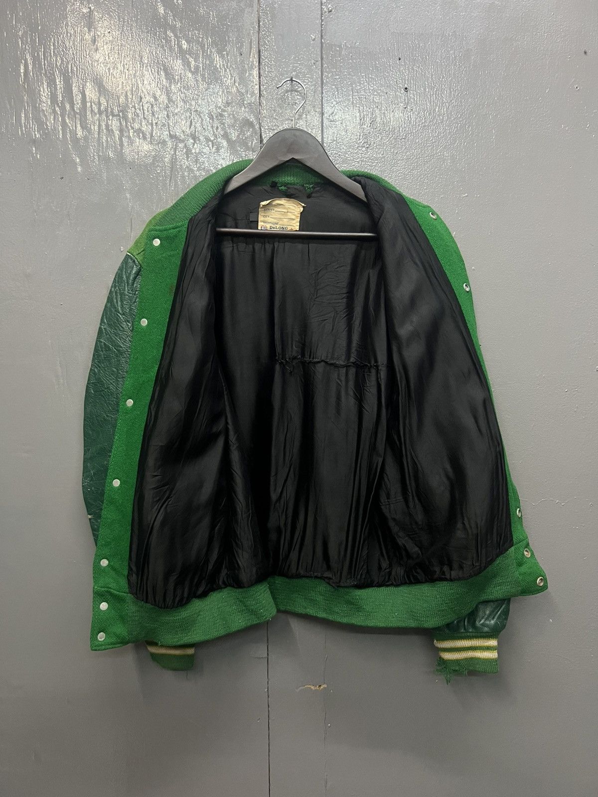 Vintage Vintage Delong Sportwear Varsity Wool Leather Jacket Size US M / EU 48-50 / 2 - 8 Thumbnail