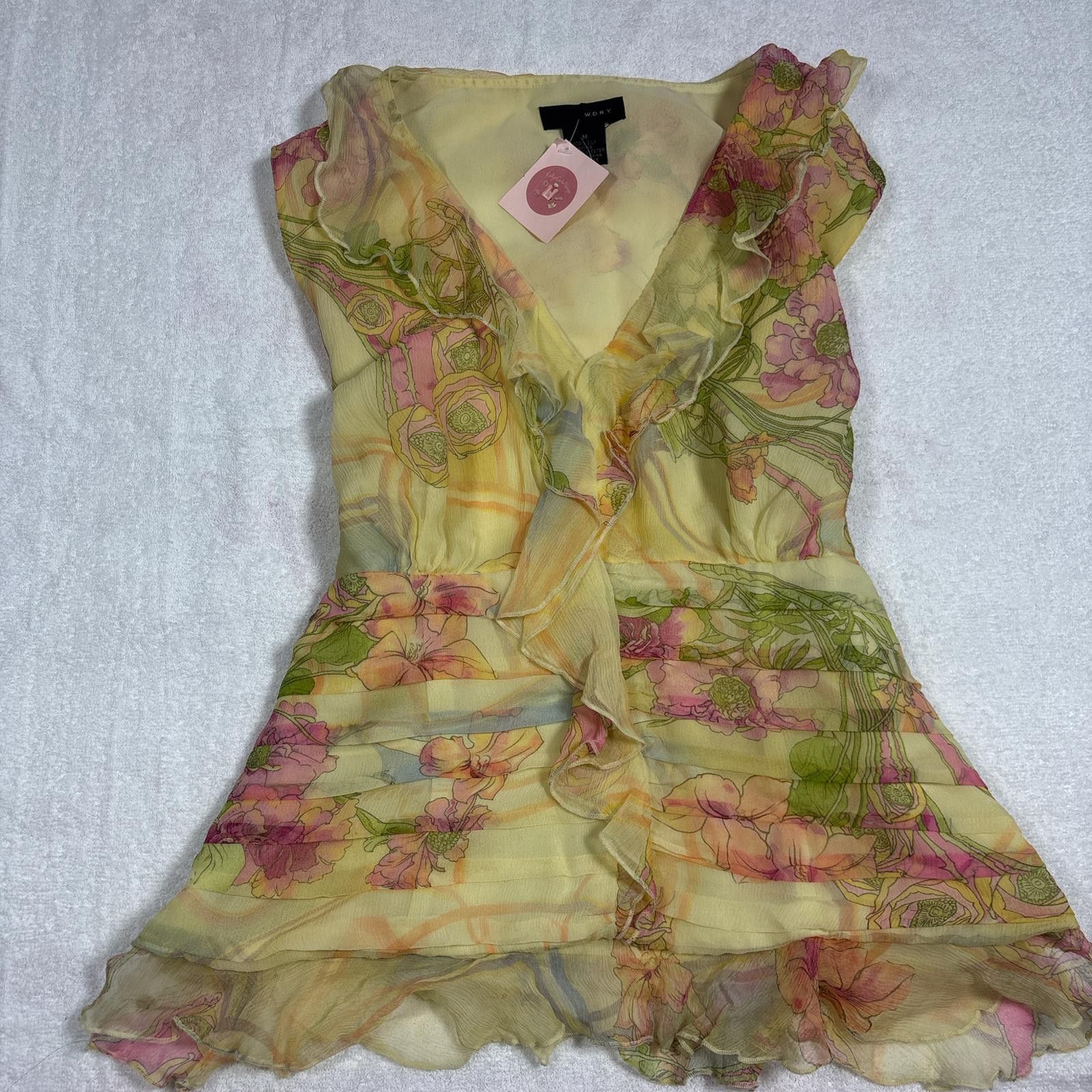 Other vintage fairy core silk ruffle blouse top Size M / US 6-8 / IT 42-44 - 2 Thumbnail