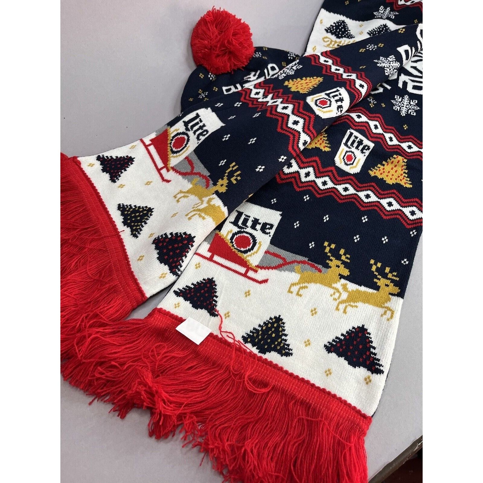 Other Miller Light Beer Knit Holiday Scarf Hat & Socks Ugly Christ Size ONE SIZE - 9 Thumbnail