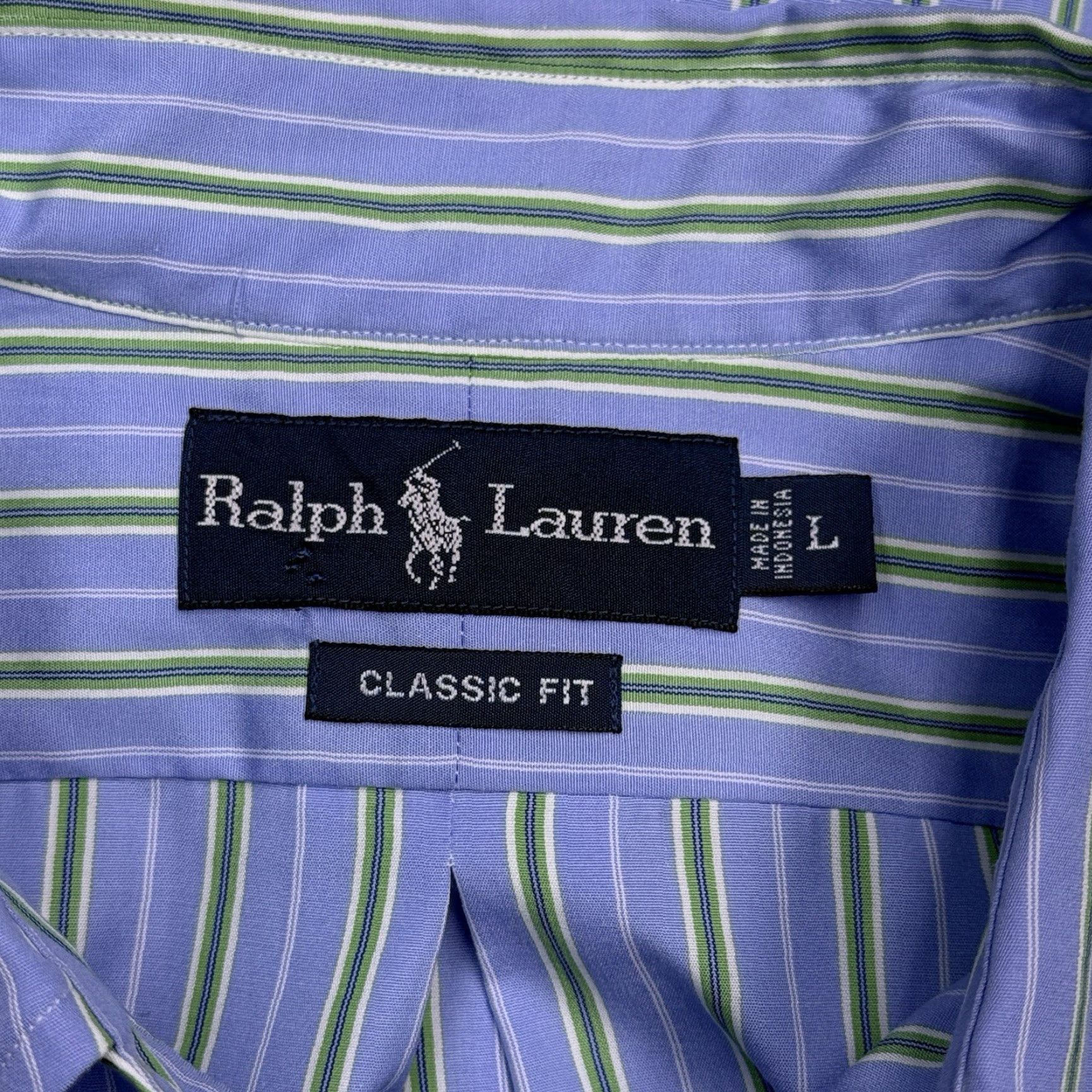 Ralph Lauren Ralph Lauren Classic Fit Shirt Mens Large Blue Green Striped Button-Up Size US L / EU 52-54 / 3 - 5 Thumbnail