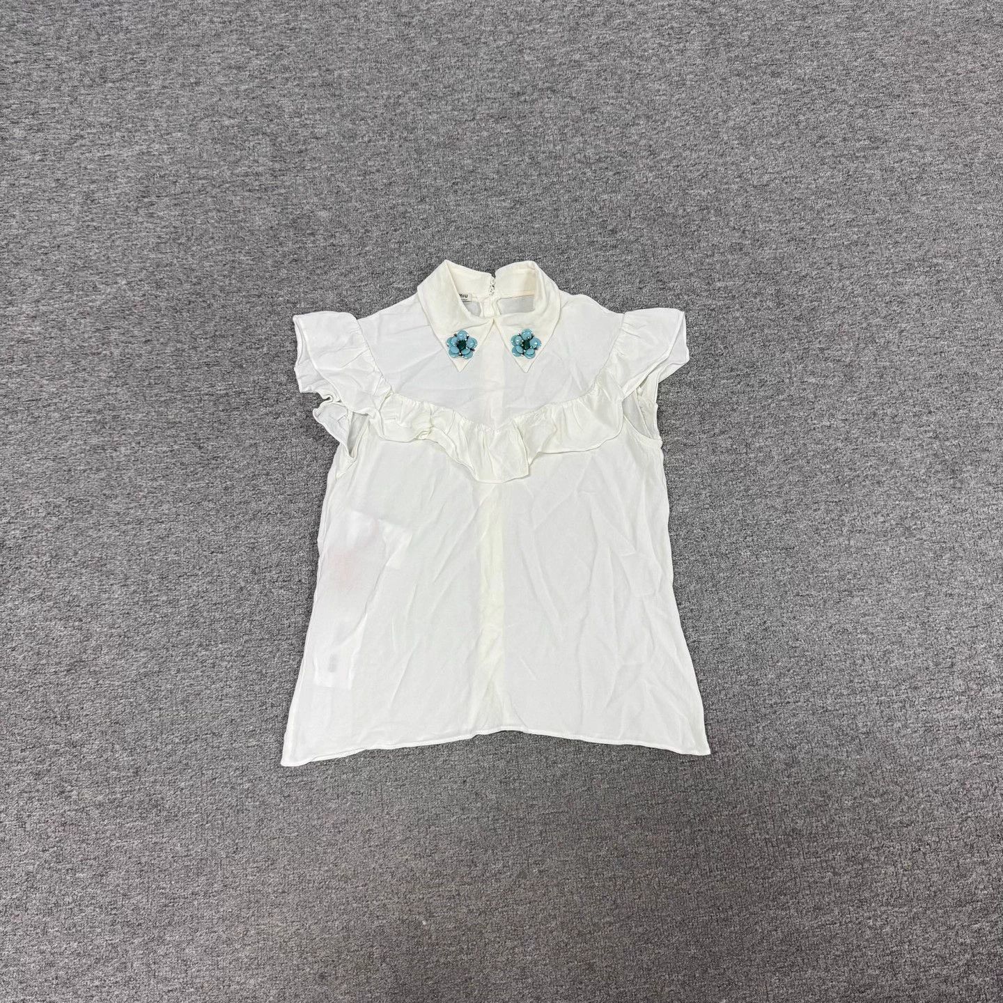 Miu Miu MIU MIU Lace Collar Short Sleeve Top 38 99New Size XS / US 0-2 / IT 36-38 - 1 Thumbnail