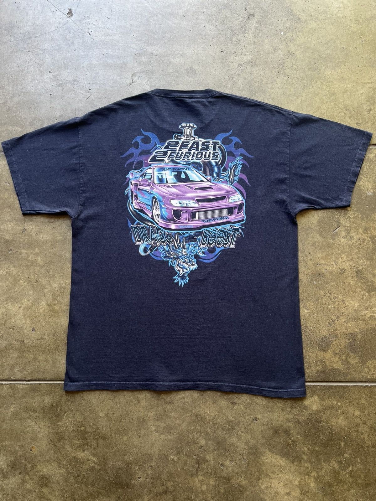 Vintage ‘00s 2 Fast 2 Furious Movie Promo Tee Shirt Car Dragg Boost Size US XL / EU 56 / 4 - 2 Thumbnail