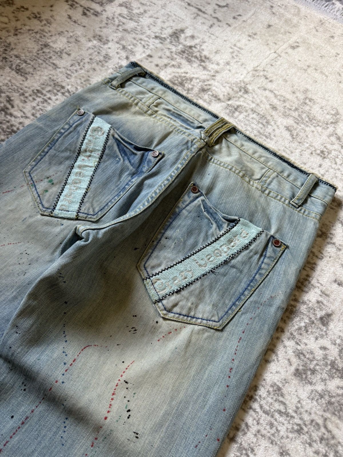Hysteric Glamour Crazy Leopard Japan Paint Splatter Honeycomb Loose Jeans Size US 30 / EU 46 - 13 Thumbnail