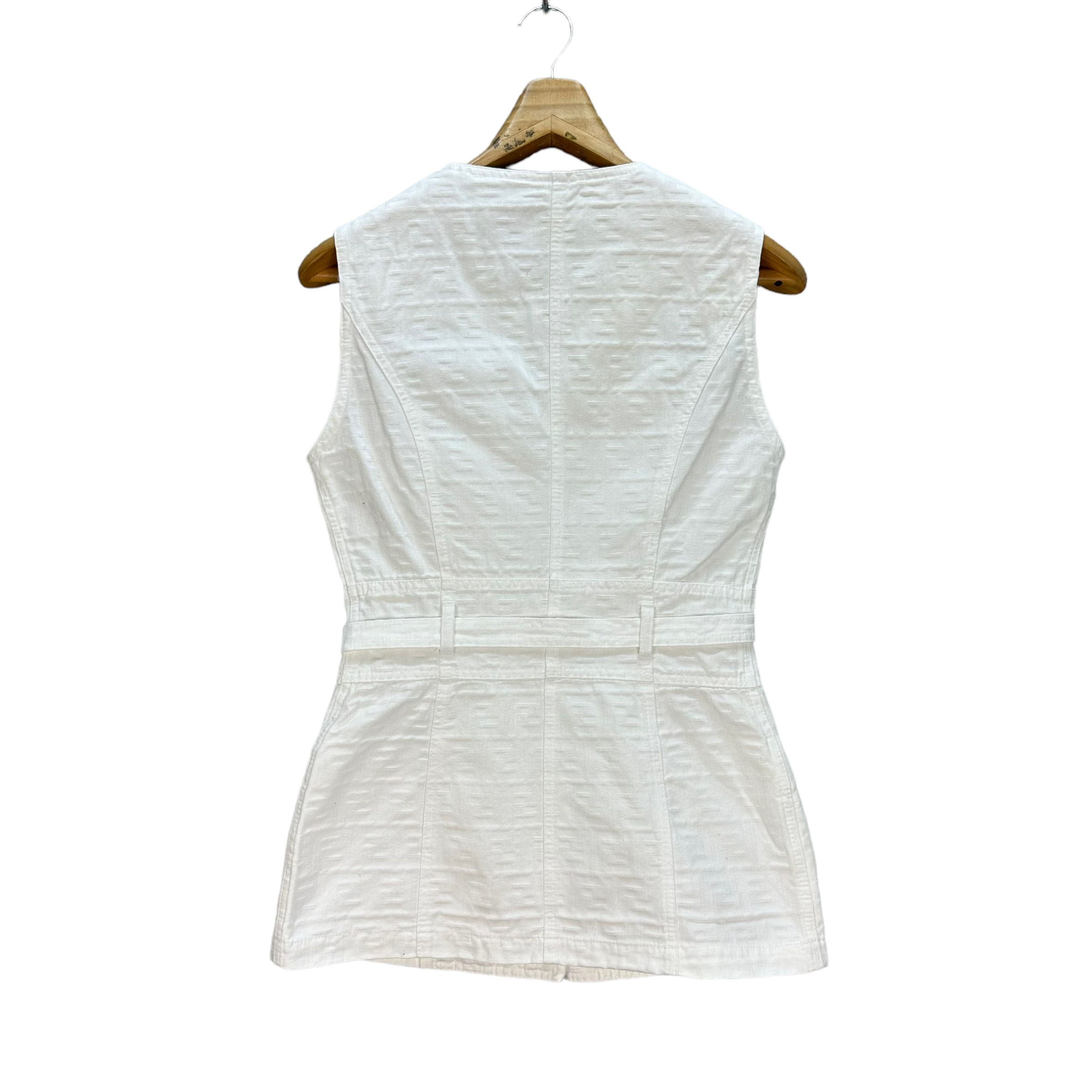 Fendi FENDI MONOGRAM SLEEVELESS BELTED JACKET # Size M / US 6-8 / IT 42-44 - 10 Thumbnail