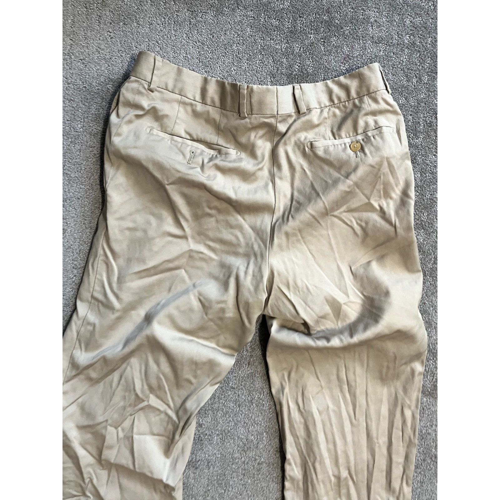 Hugo Boss HUGO BOSS Dress Pants Mens US 36x29 Beige 100% Wool Flat Front Tapered Inseam 29" Regular Mid Rise Size US 36 / EU 52 - 5 Thumbnail