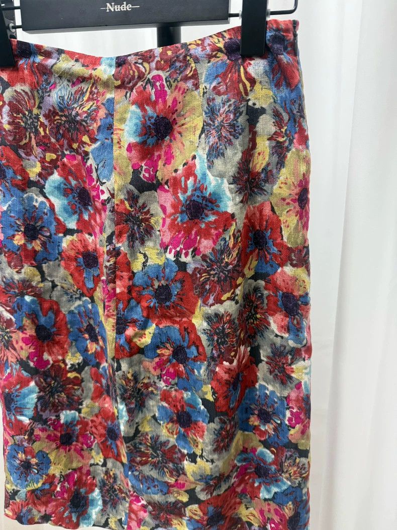 Dries Van Noten Dries van noten Oil Painting Flower Skirt Size 37" - 2 Thumbnail