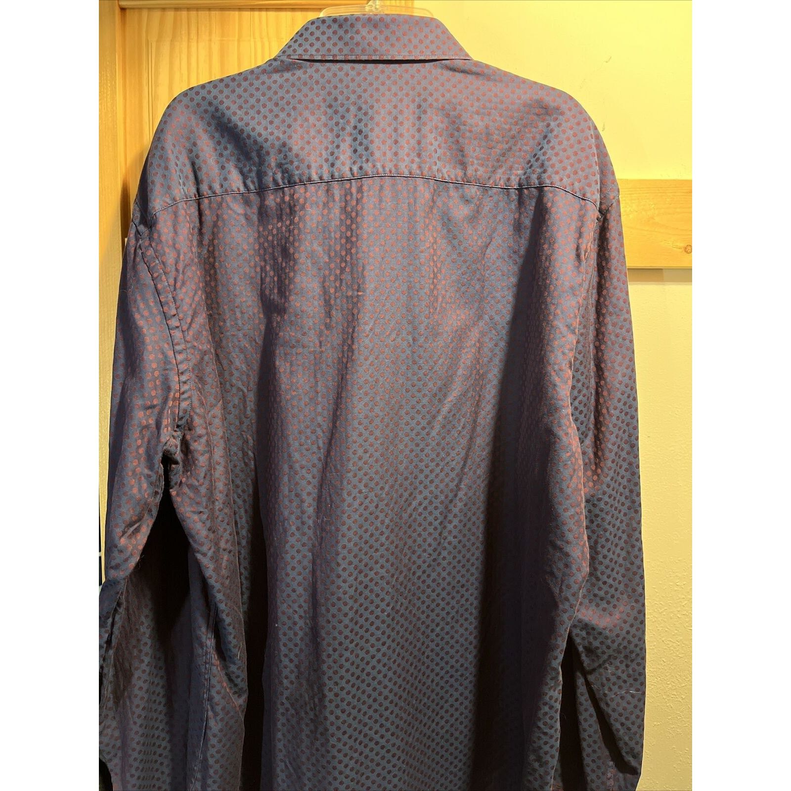 BUGATCHI Bugatchi Uomo Men’s L Purple Geometric Dot LS Cotton Shirt Size US L / EU 52-54 / 3 - 8 Thumbnail