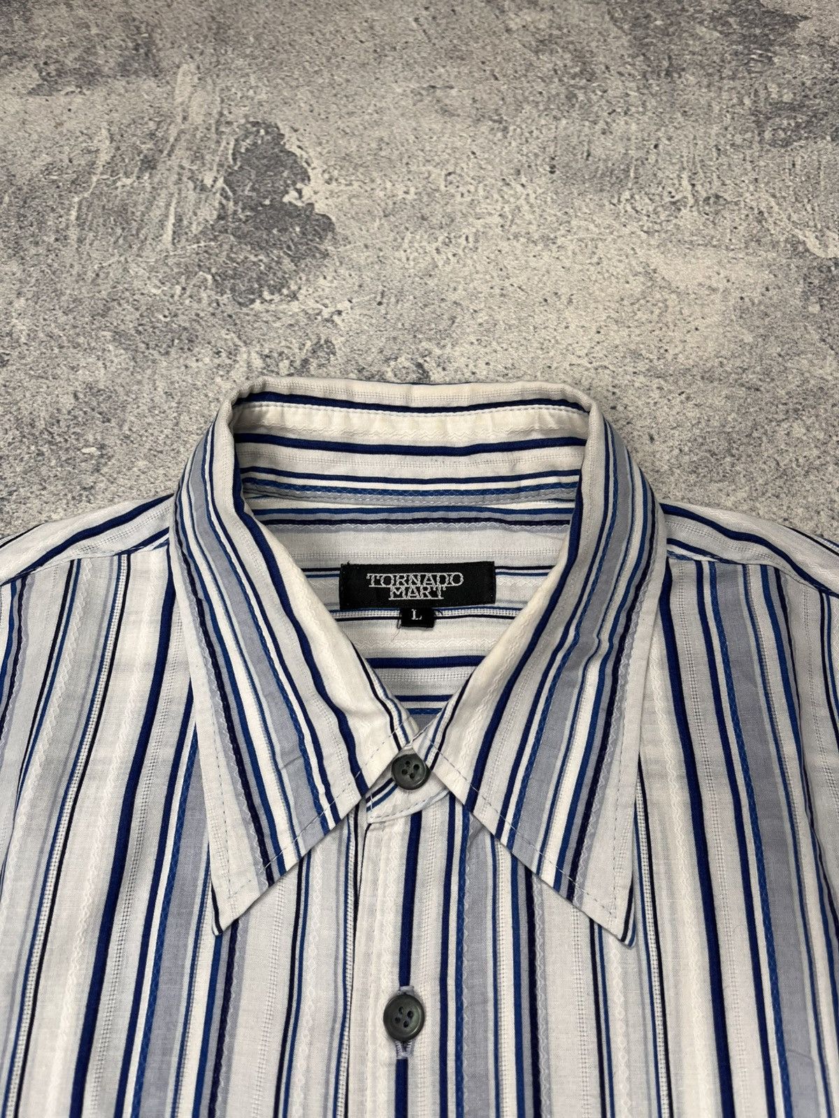 Tornado Mart Tornado Mart Striped Pocket Shirt Size US L / EU 52-54 / 3 - 4 Thumbnail