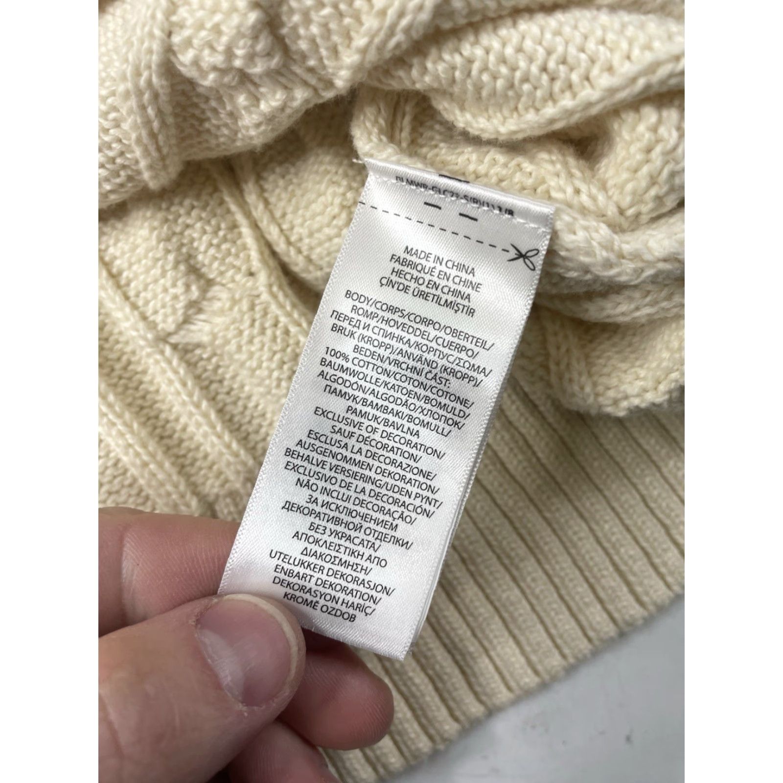 Polo Ralph Lauren VINTAGE Polo Ralph Lauren Sweater Mens XXL Ivory Cable Knit Cotton Crewneck Pullover Size US XXL / EU 58 / 5 - 7 Thumbnail