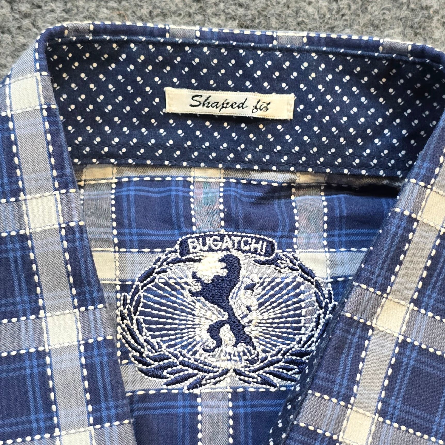 BUGATCHI Bugatchi Uomo Shirt Mens 2XL Tall Blue Plaid Button Long Sleeve Casual Business Shirt Size US XXL / EU 58 / 5 - 3 Thumbnail