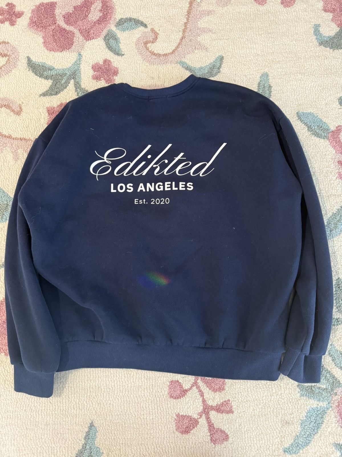 Other Edikted Navy Crewneck Sweatshirt Y2K Streetwear XS Size XS / US 0-2 / IT 36-38 - 2 Thumbnail
