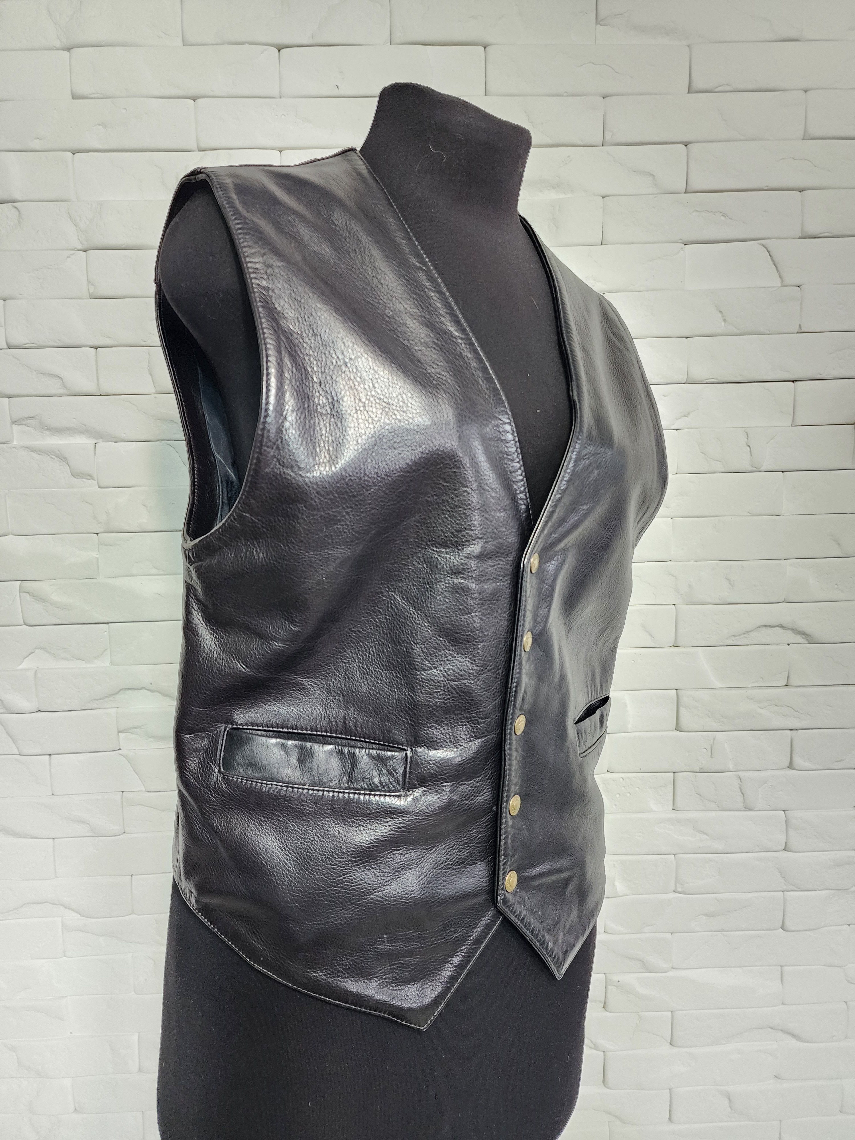 Other Genuine Leather Vest: Black Waistcoat Size US M / EU 48-50 / 2 - 3 Thumbnail
