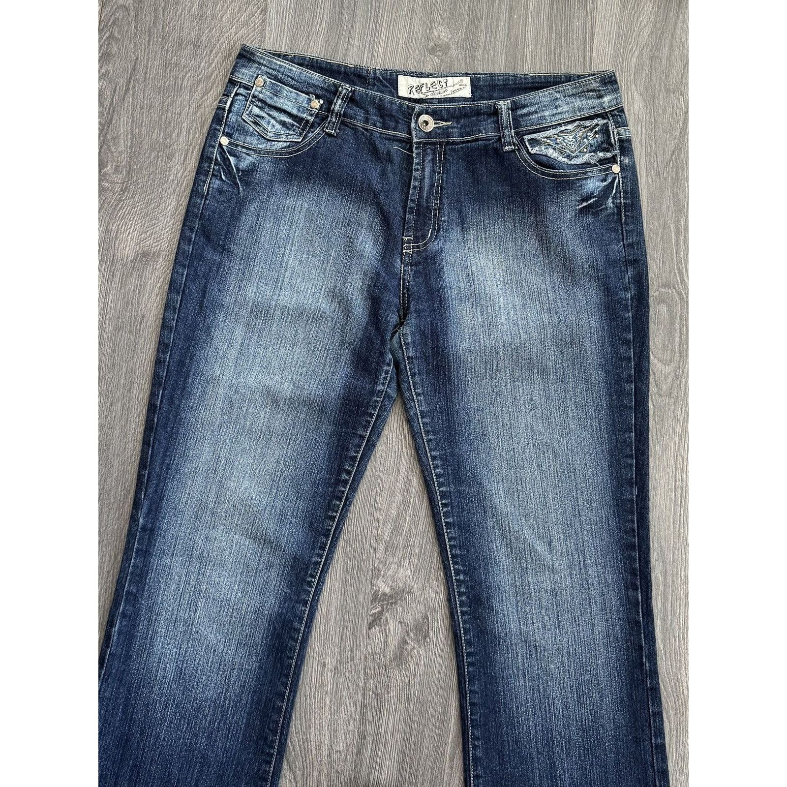 Japanese Brand Y2K Vintage Reflect Washed Flared Jeans If6was9 style Size US 34 / EU 50 - 2 Thumbnail