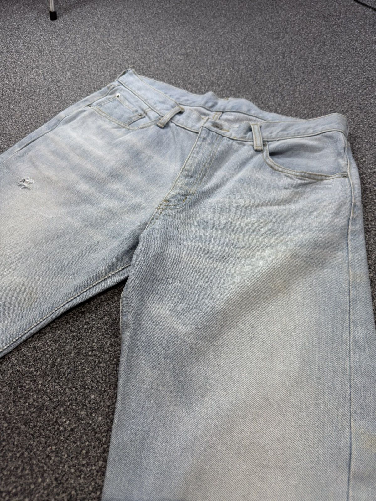 Undercover × Uniqlo Archives Japanese Light Faded Wash Denim Uniqlo Wideleg Size US 33 - 3 Thumbnail
