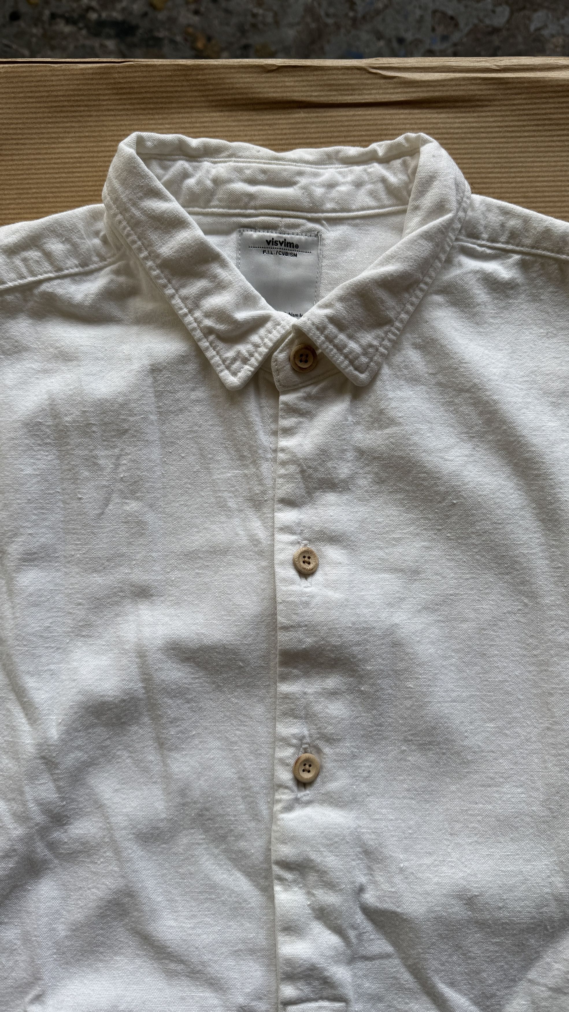 Visvim aa . 0 . LONG RIDER SHIRT L/S BLEACHED . *F.I.L. EXCLUSIVE Size US XS / EU 42 / 0 - 5 Thumbnail