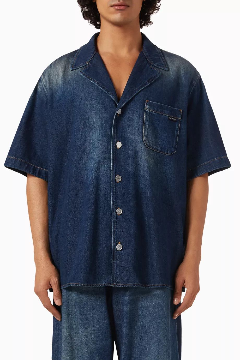 Valentino o1y0525 Denim Shirt in Dark Blue Size US L / EU 52-54 / 3 - 1 Thumbnail