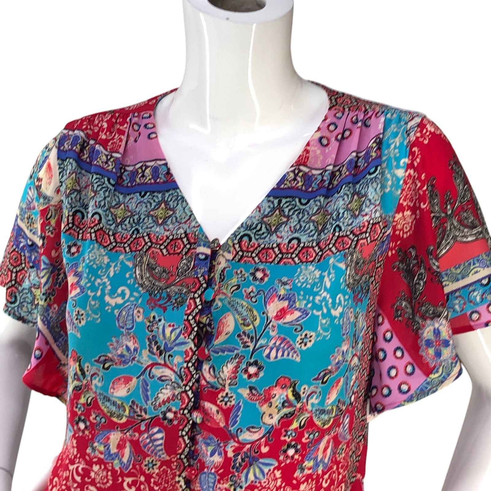 Chicos Chicos Size Petite 00P US 0/2P Top Peplum Flutter Sleeve Size XS / US 0-2 / IT 36-38 - 2 Thumbnail