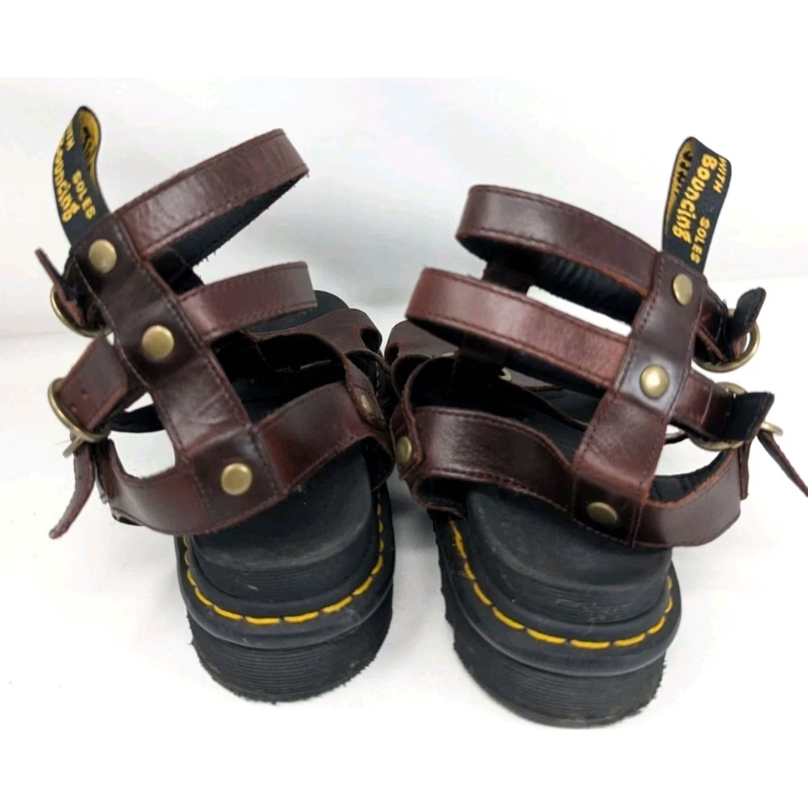 Dr. Martens VINTAGE Dr. Martens Adaira Gladiator Sandal Women 8 8.5 39 Brown Leather Slip-on? Size US 8 / IT 38 - 7 Thumbnail