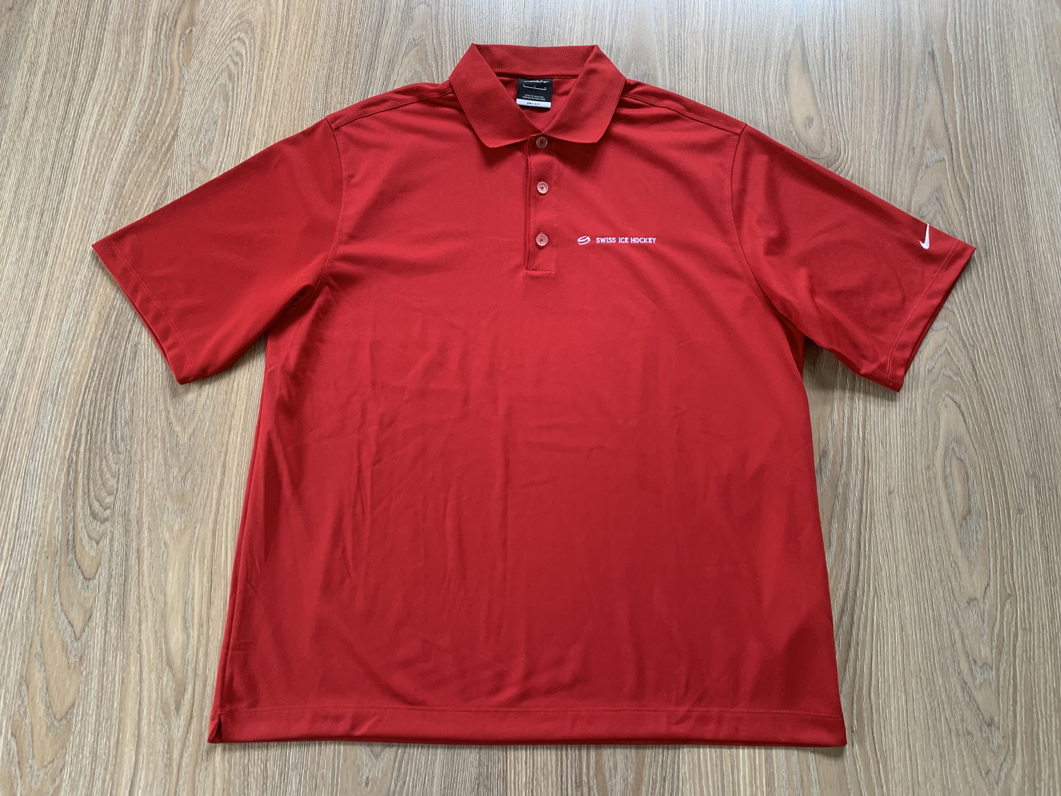 Nike Mens Nike Red Swiss Ice Hockey Polo Shirt Fit Dry Size US L / EU 52-54 / 3 - 2 Thumbnail