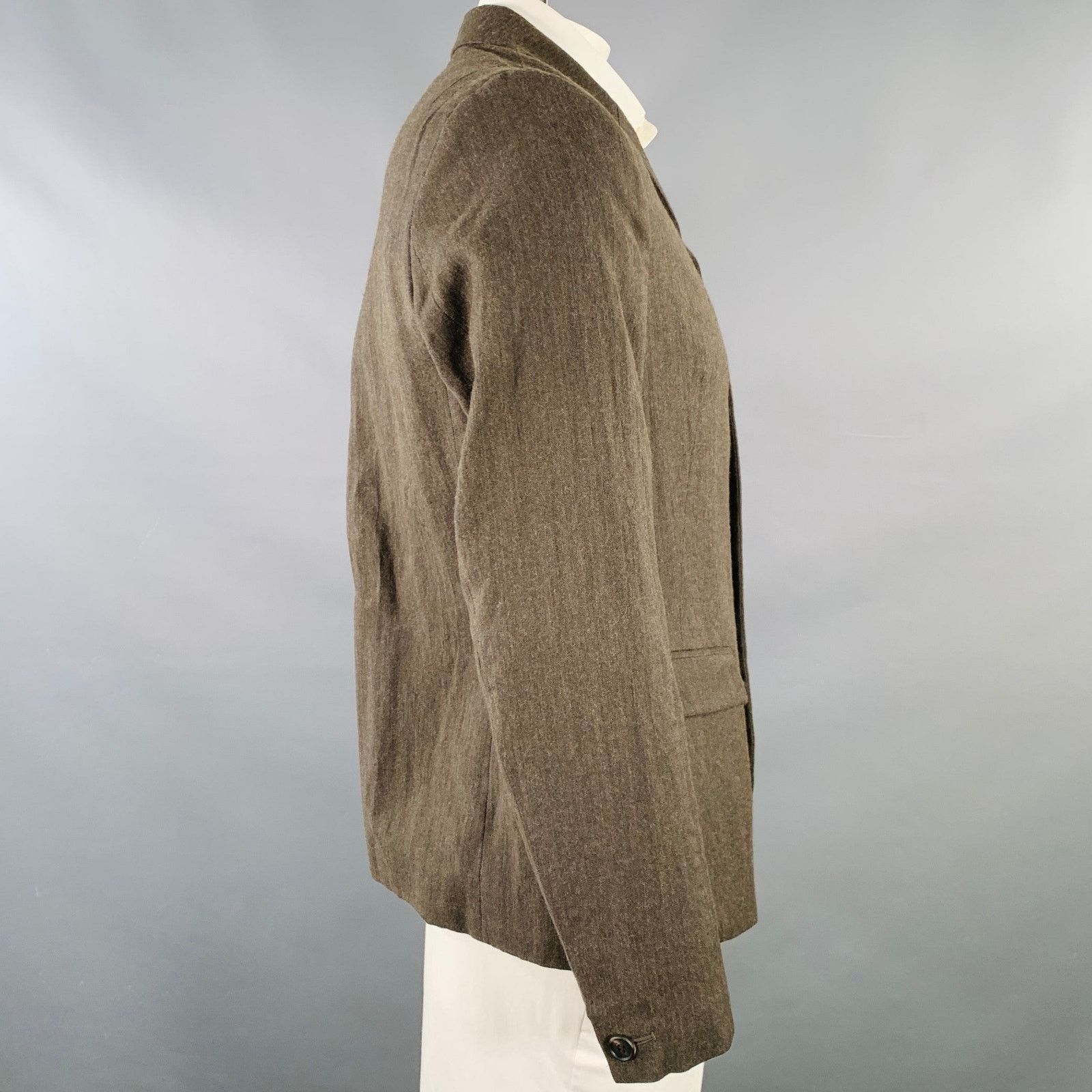 Allsaints ALLSAINTS Size 42 Brown Herringbone Wool Linen Jacket Size US XS / EU 42 / 0 - 2 Thumbnail