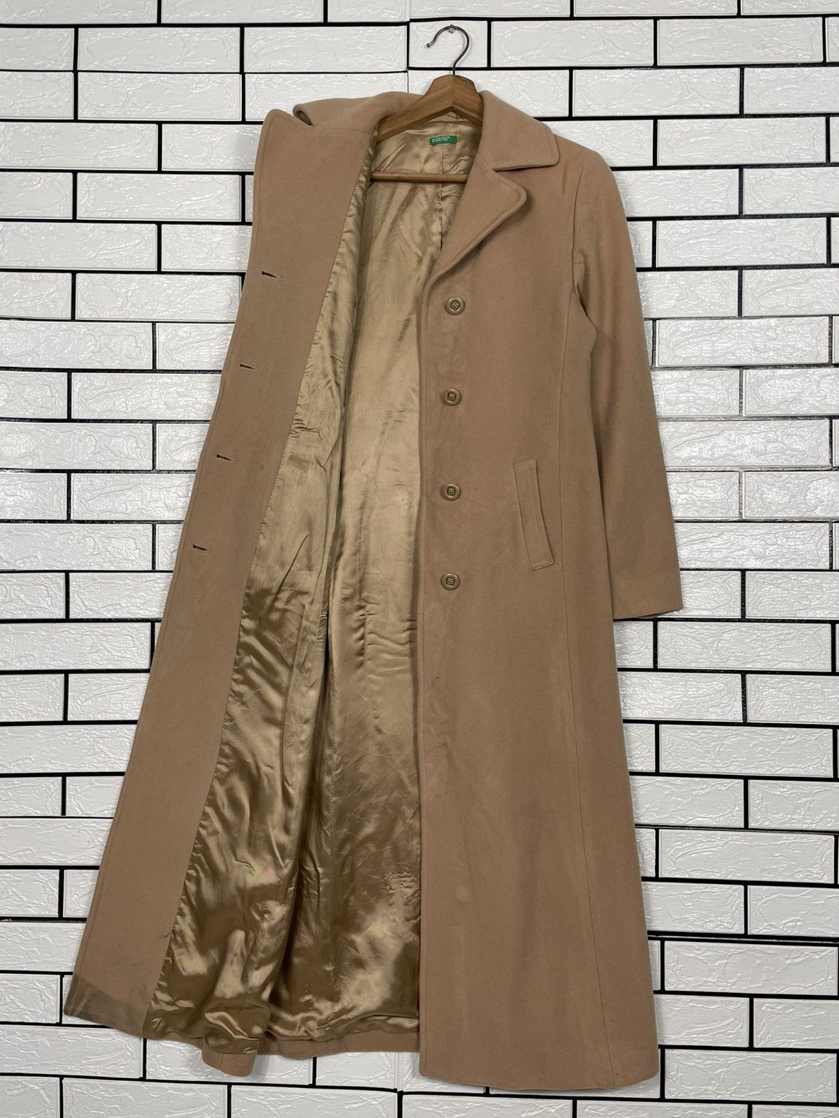 United Colors Of Benetton United Colors Of Benetton Brown Wool Long Coat Size S / US 4 / IT 40 - 10 Thumbnail